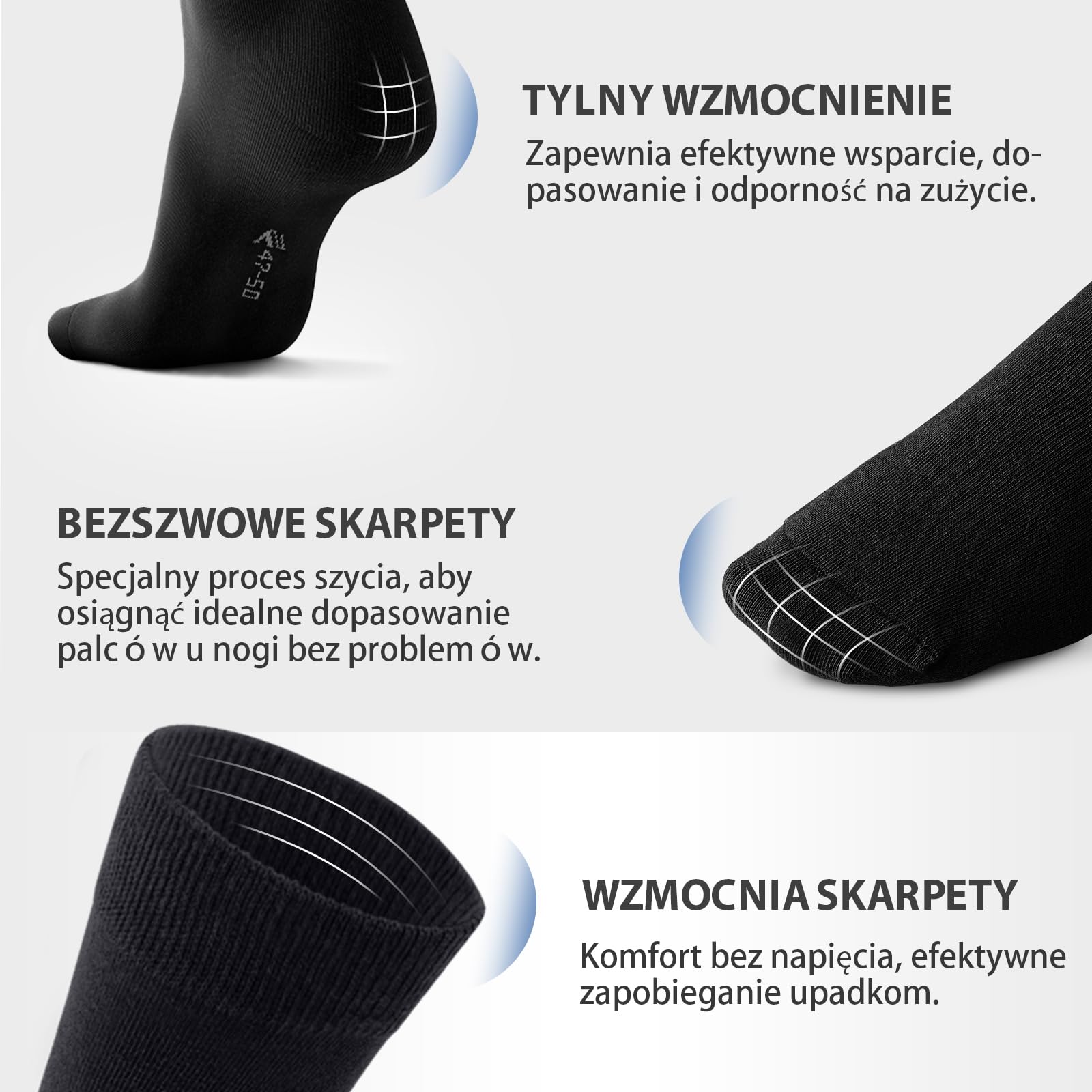 Fullluwaa 12 par skarpetek uniseks, męskie, miękkie, bawełniane, czarne, długie skarpety robocze