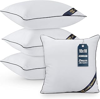 Utopia Bedding Throw Pillow Inserts (Pack of 4, White), 18 x 18 Inches D...