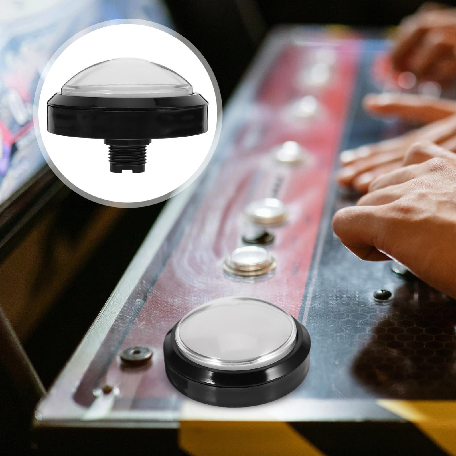 MAGICLULU Pulsador Redondo Blanco Luz para Máquina Arcade, Botón de