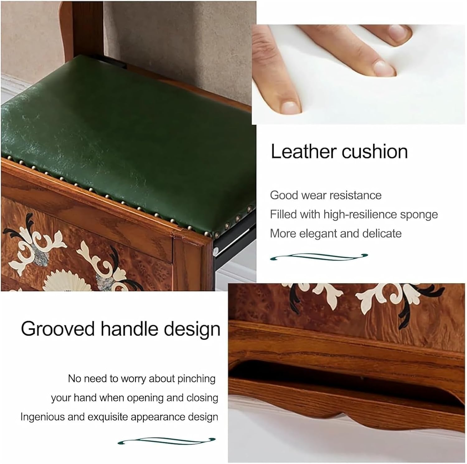 Wall-Mounted Folding Shoe Changing Stool - Extra-Wide Seat for Living Room, Bedroom, Aisle, Porch, and Bathroom(Light Brown)