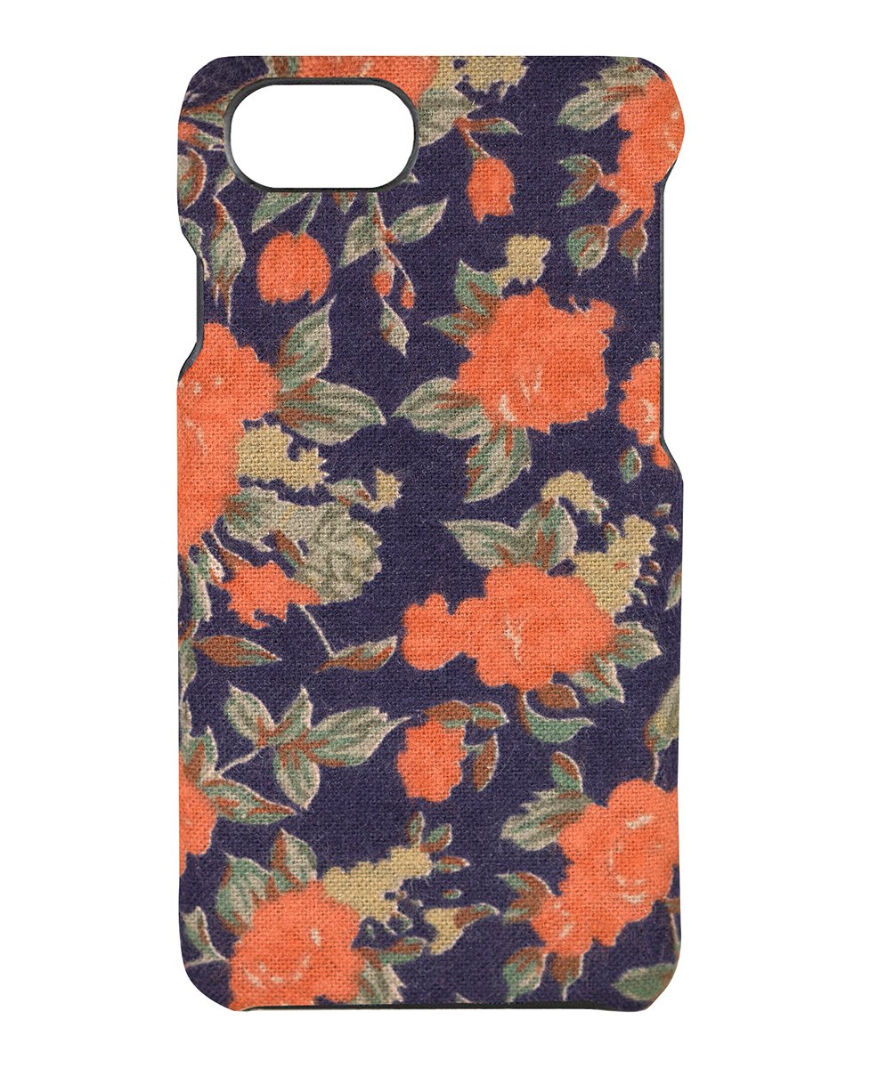 Nuv Studios Cell Phone Case for Apple iPhone 7; Apple iPhone 8 - Navy Orange Vintage Vintage Floral