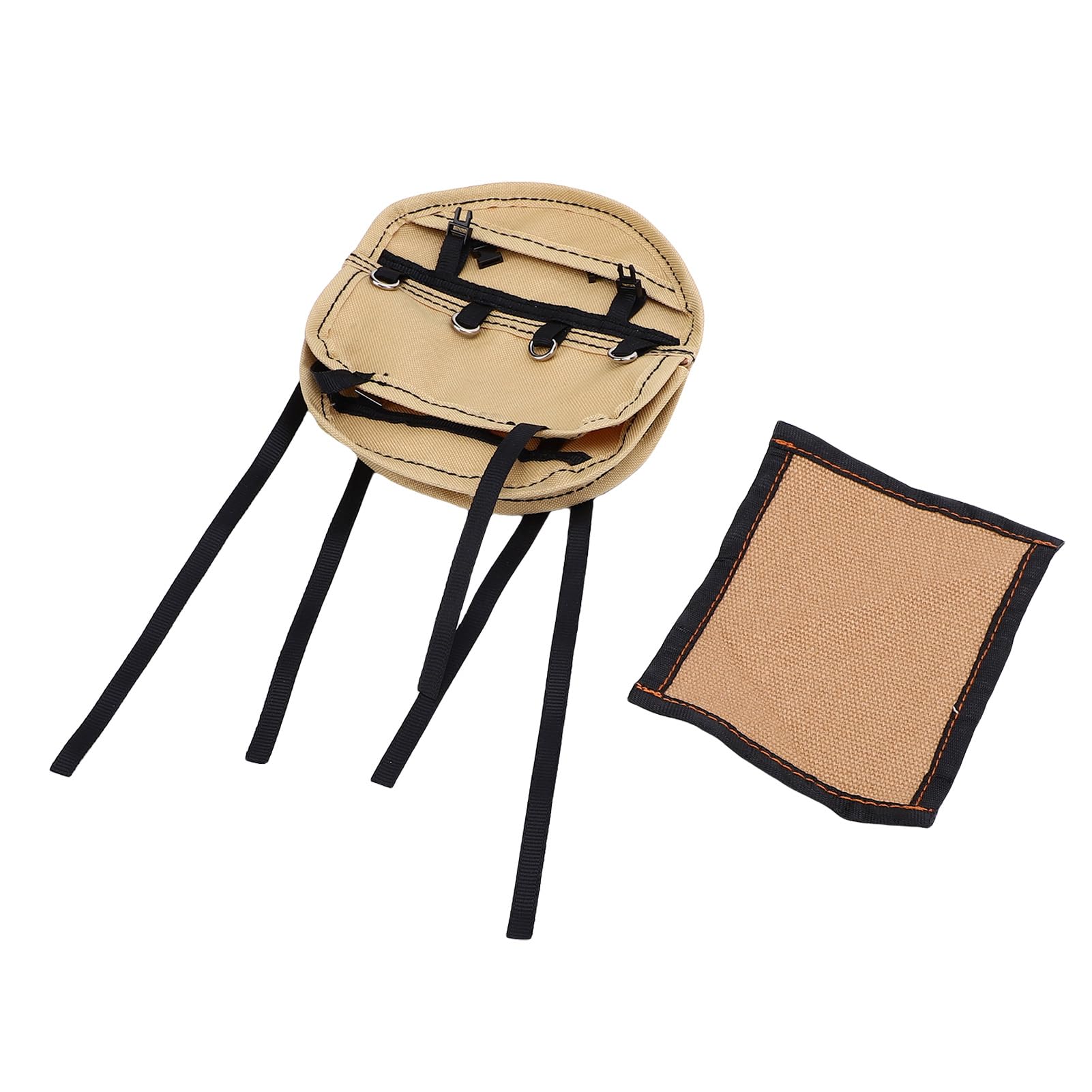 MENDUNER Khaki Oxford Cloth RC Tire Dust Cover | Wearproof Spare Tire Bag with Stickers for 1:10 1:12 Axial SCX10 RC Crawler Remote Control Car