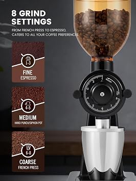 Huanyu Stainless Steel Coffee Grinder Electric with 8 Grinding Settings Red and Huanyu Electric Coffee Bean Grinder with Closed Grinding System Anti-Static Design for Dust-Free Home Use Bundle