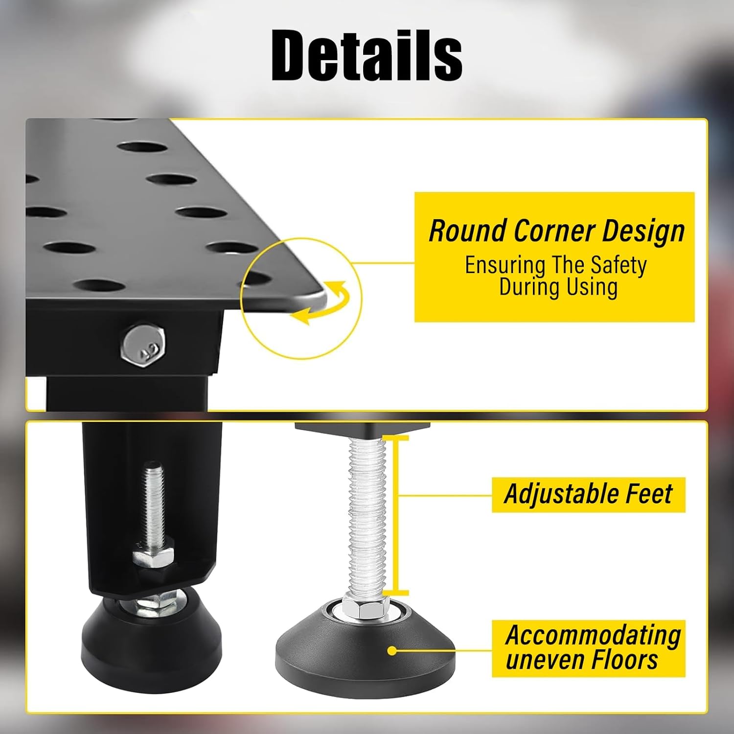 Welding Table, 36”×24” 600 lbs Load Capacity, Nitriding Tabletop, Portable Welding Table with 5/8" Holes on Top, Welding Cart, Casters with Brakes, F Clamps