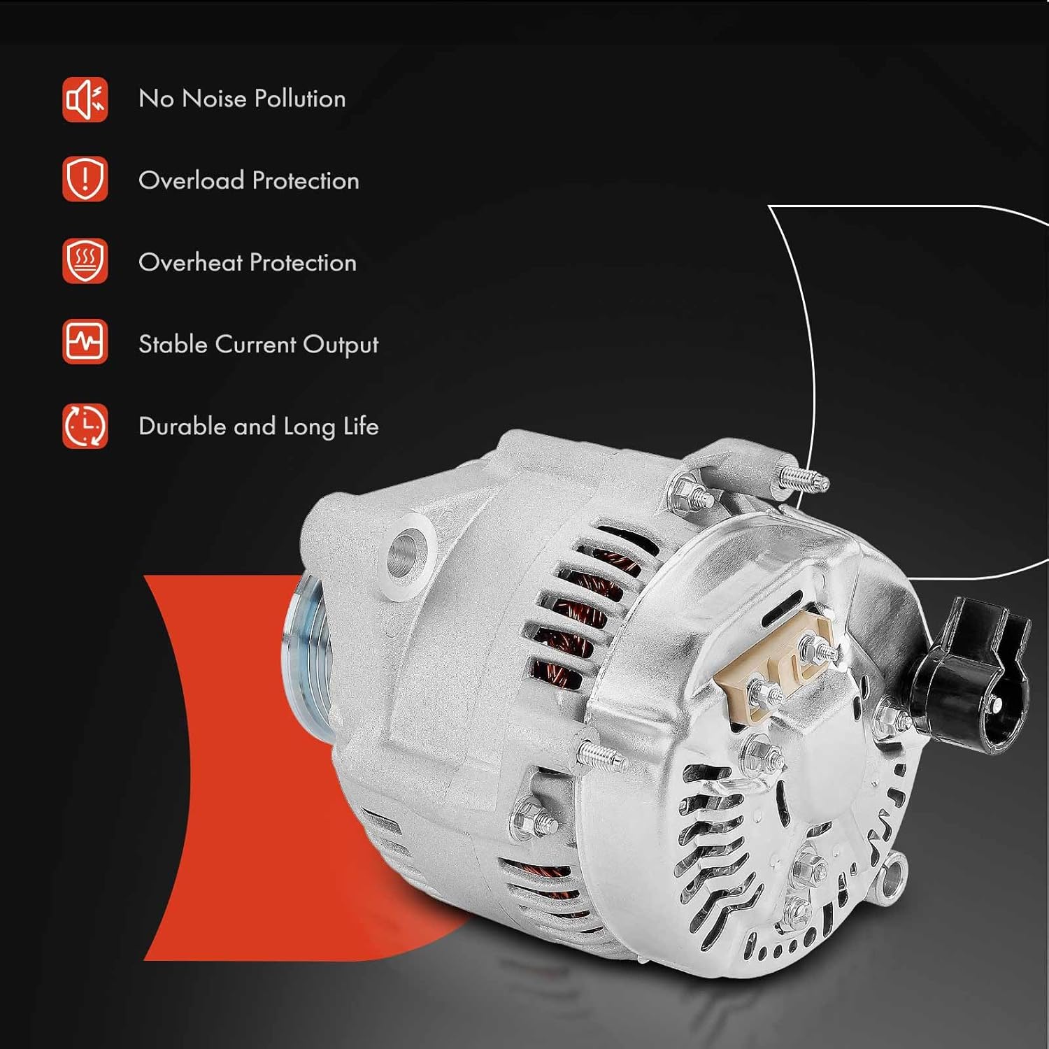 A-Premium Alternator Compatible with Jeep Grand Cherokee & Dodge Ram 1500/2500/3500, B150/B250/B350, B1500/B2500/B3500, D150/D250/D350, W150/W250/W350, Dakota, 12V 120A 7-Groove Pulley Clockwise