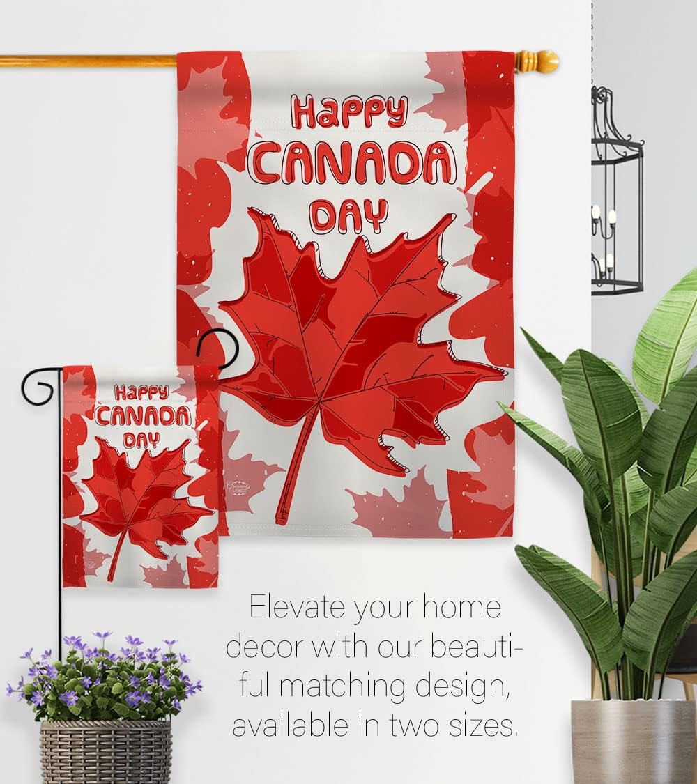Maple Canada Day Garden House Flag Kit Provinces Canadian Territories Region Country Particular Area Decoration Banner Small Yard Gift Double-Sided, Made in USA
