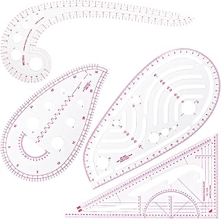 MXTIMWAN Regle Couture,4 Pcs Perroquet Couture,Règle pour vêtements,Dessin en Plastique Mesure de Couture,Règle De Couture DIY Kit,Outils de couture en forme de courbe,Règles de Couture Transparentes