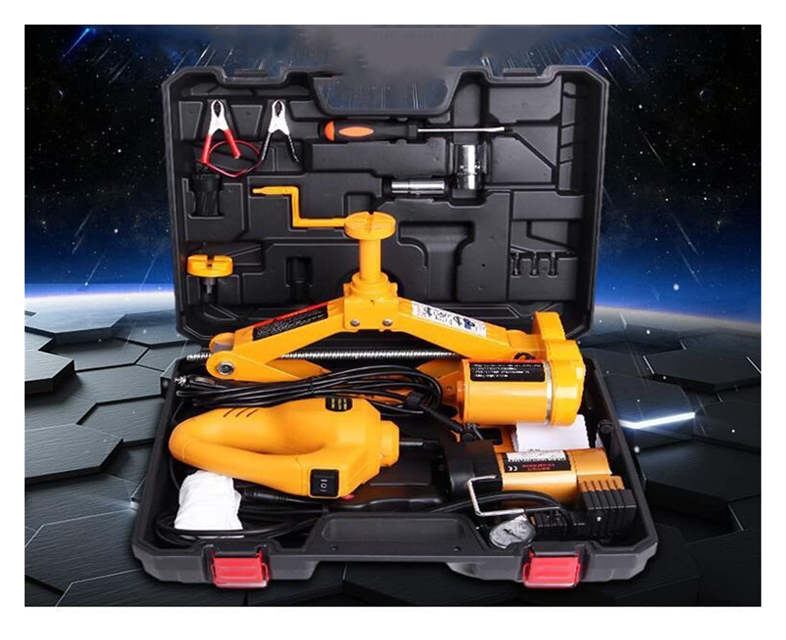 QUSYZD Trailer Jack, Electric Jack 12v Car Wrench Air Pump Set Emergency Maintenance Tire Change Tool,