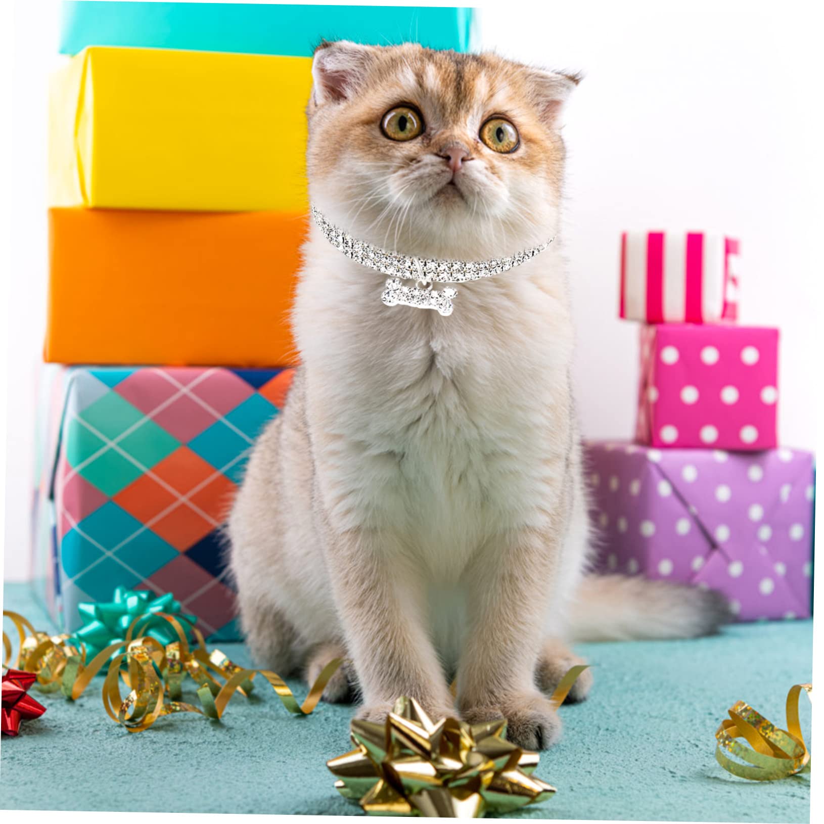Angoily 9pezzi Collana Decorativa Per Animali Domestici Di Rhinestone Di Collari Resistente All Usura Per Cani e Gatti Accessori Eleganti Per Occasioni Speciali