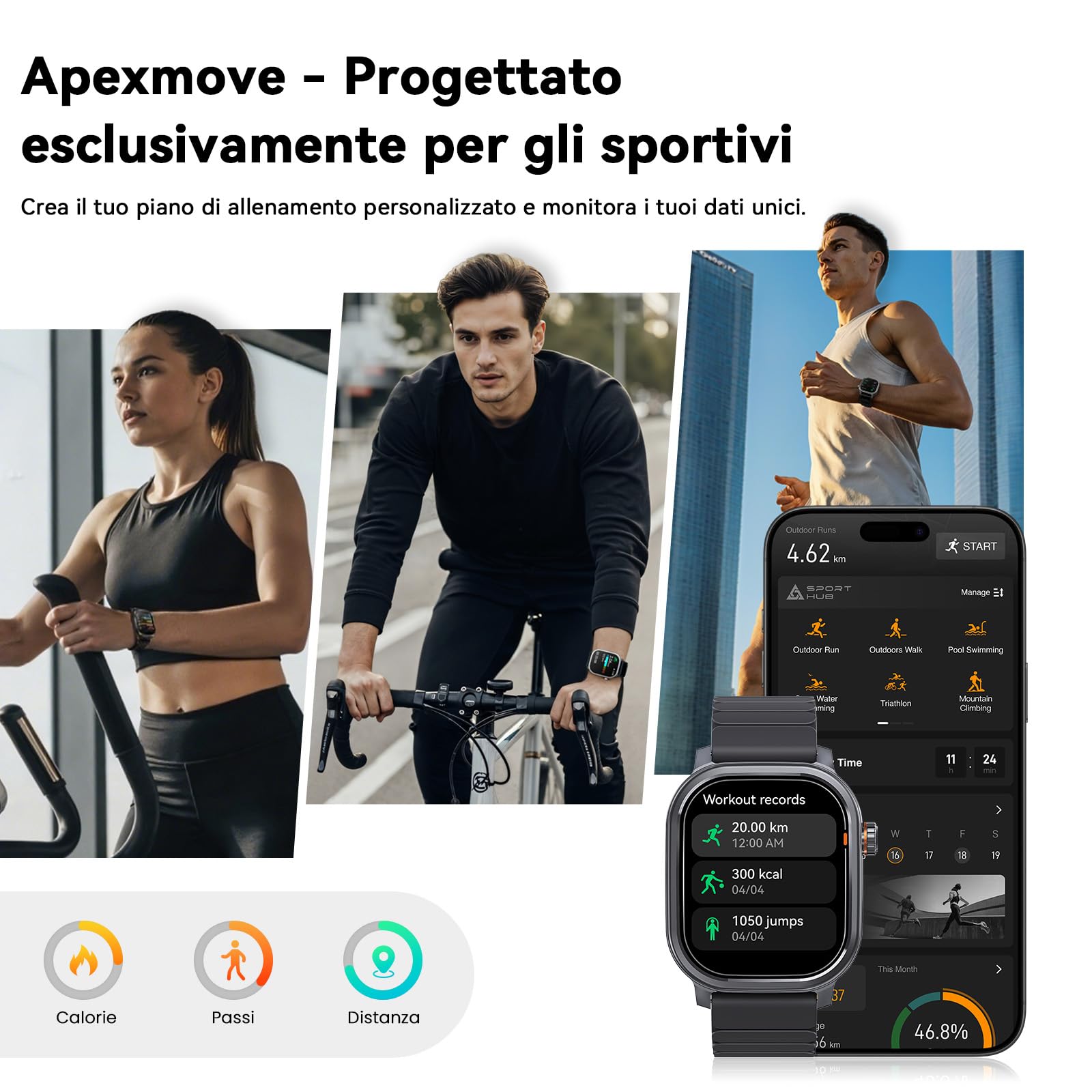 KOSPET Smartwatch Rugged con Display AMOLED e Chiamate Bluetooth | Autonomia 15 giorni, Monitoraggio Frequenza Cardiaca, 170+ Modalità Fitness, IP68 Impermeabile, Compatibili Android e iPhone