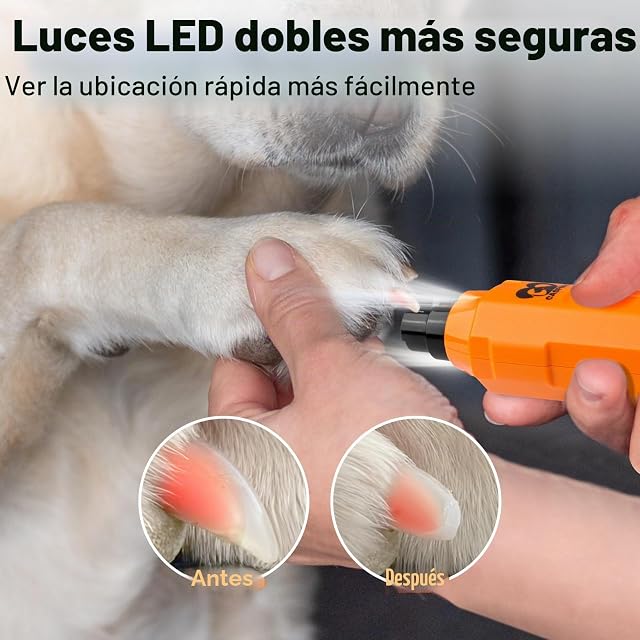 Foto 3 de 7 de Casfuy - Lima de uñas para Perros de 6 Velocidades, Cortador de uñas Eléctrico Recargable de para Mascotas…