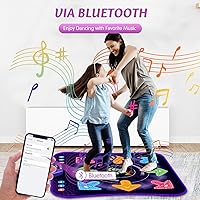 Vista 5 de Juguetes de alfombrilla de baile para niñas y niños de 3 a 12 años, alfombrillas de baile con 8 botones iluminados y Bluetooth inalámbrico, juguete