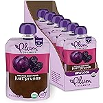 Plum Organics Just Prunes, 4+ Months - Organic Baby Food Pouches, 3.5 oz Pouch (Pack of 6)