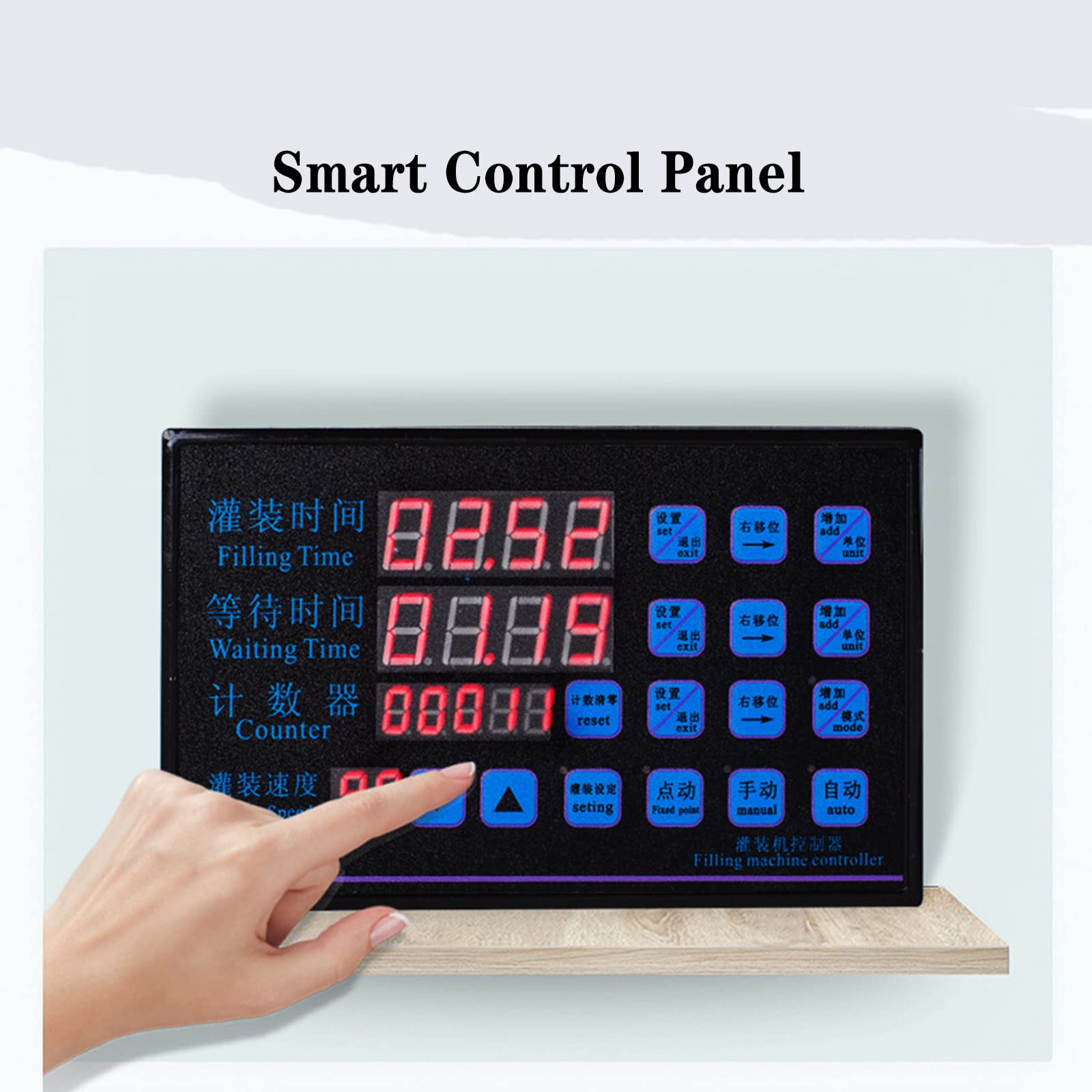 Riempitrice automatica per liquidi da 5 a 1000 ml, con conteggio automatico, pannello di controllo LED e design anti-goccia, per profumi, miele, oli, ecc.