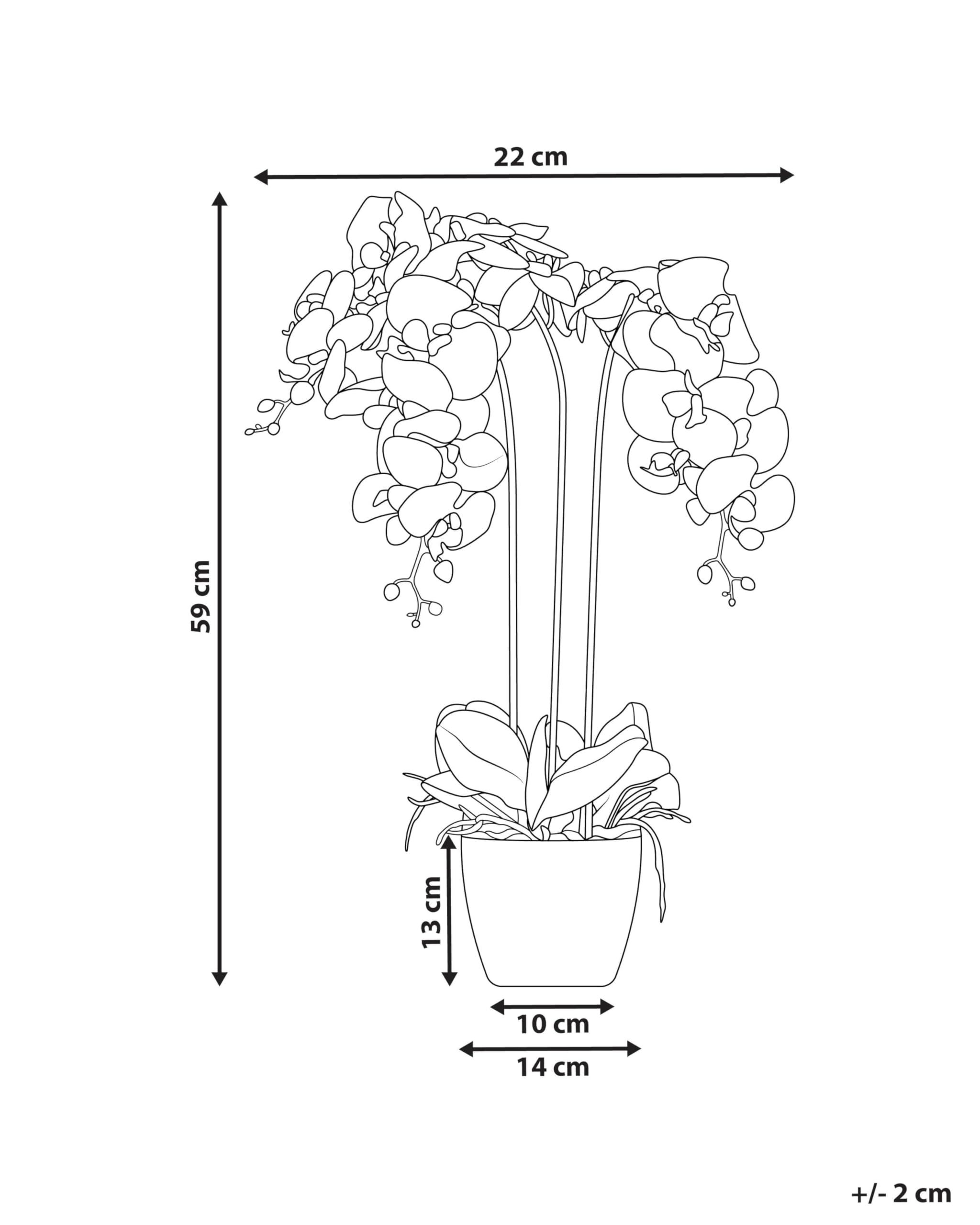 Plante Artificielle en Pot Orchidée 59 cm Décoration Intérieur Plastique Orchid