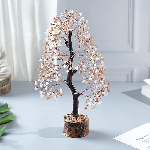 Miniatura 3 de ZAICUS Árbol de cristal de alambre de cobre con piedra lunar múltiple, árbol de la vida, cristal curativo, árbol bonsái hecho a mano, árbol de