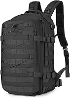 Vista 1 de CamGo Mochila táctica militar Molle de 25 litros para senderismo, mochila de trekking para deportes diarios al aire libre (negro, 25L)