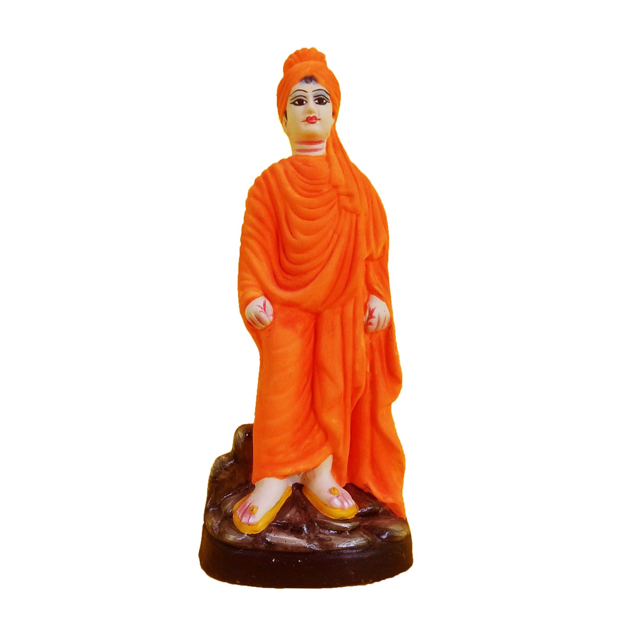 Panchvaati Beautiful Handmade Clay Crafted Swami Vivekananda Statue, Standard