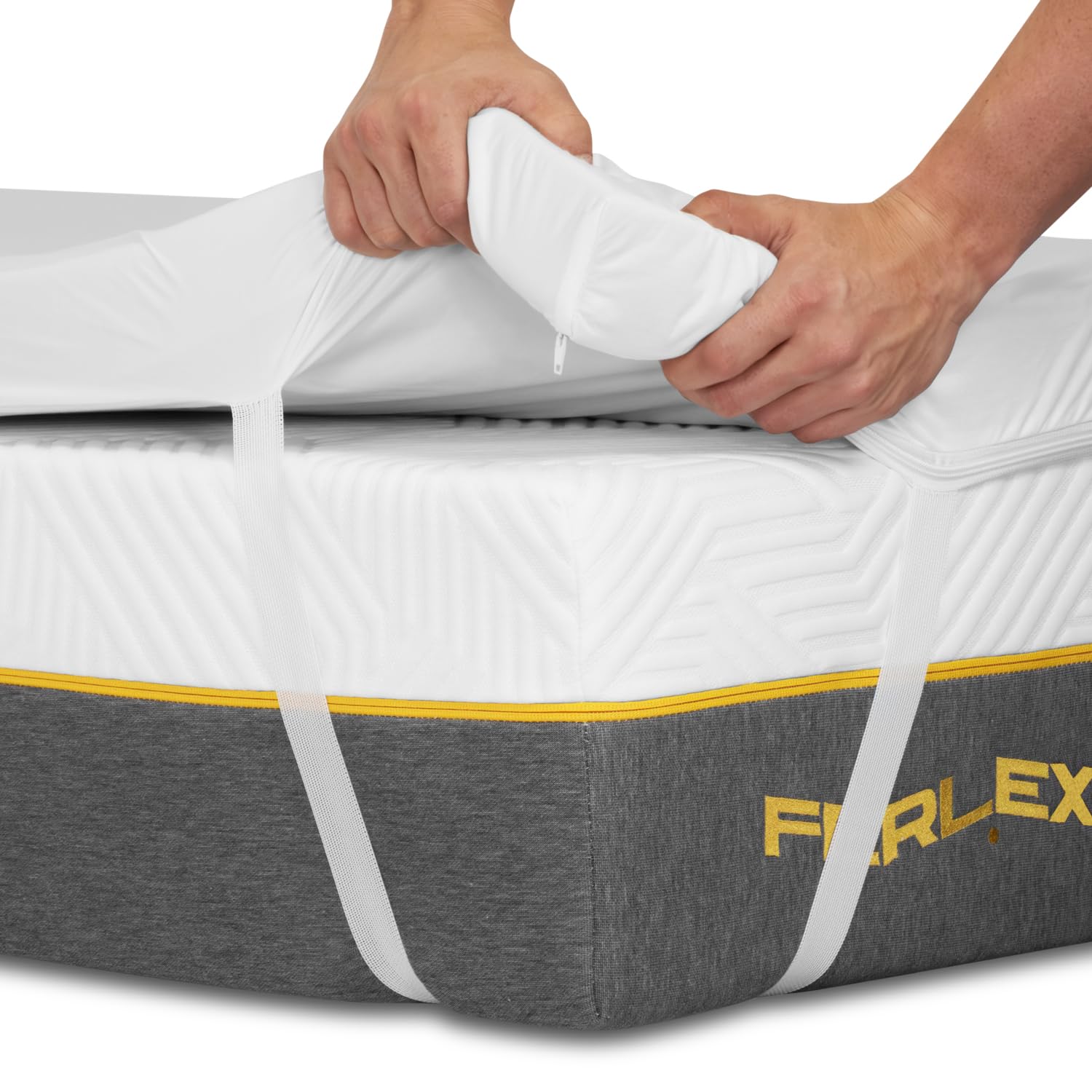 Ferlex - Topper ViscoGel Impermeable 5 cm | Topper viscoelástico 100% | Tejido Tencel Muy Suave y Fresco | Sobrecolchon Desenfundable y Lavable (150x190)
