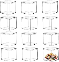 Vista 8 de Cajas de acrílico de 12 piezas, caja de corazón de acrílico transparente con tapas, cubo de cristal en forma de corazón, caja de almacenamiento