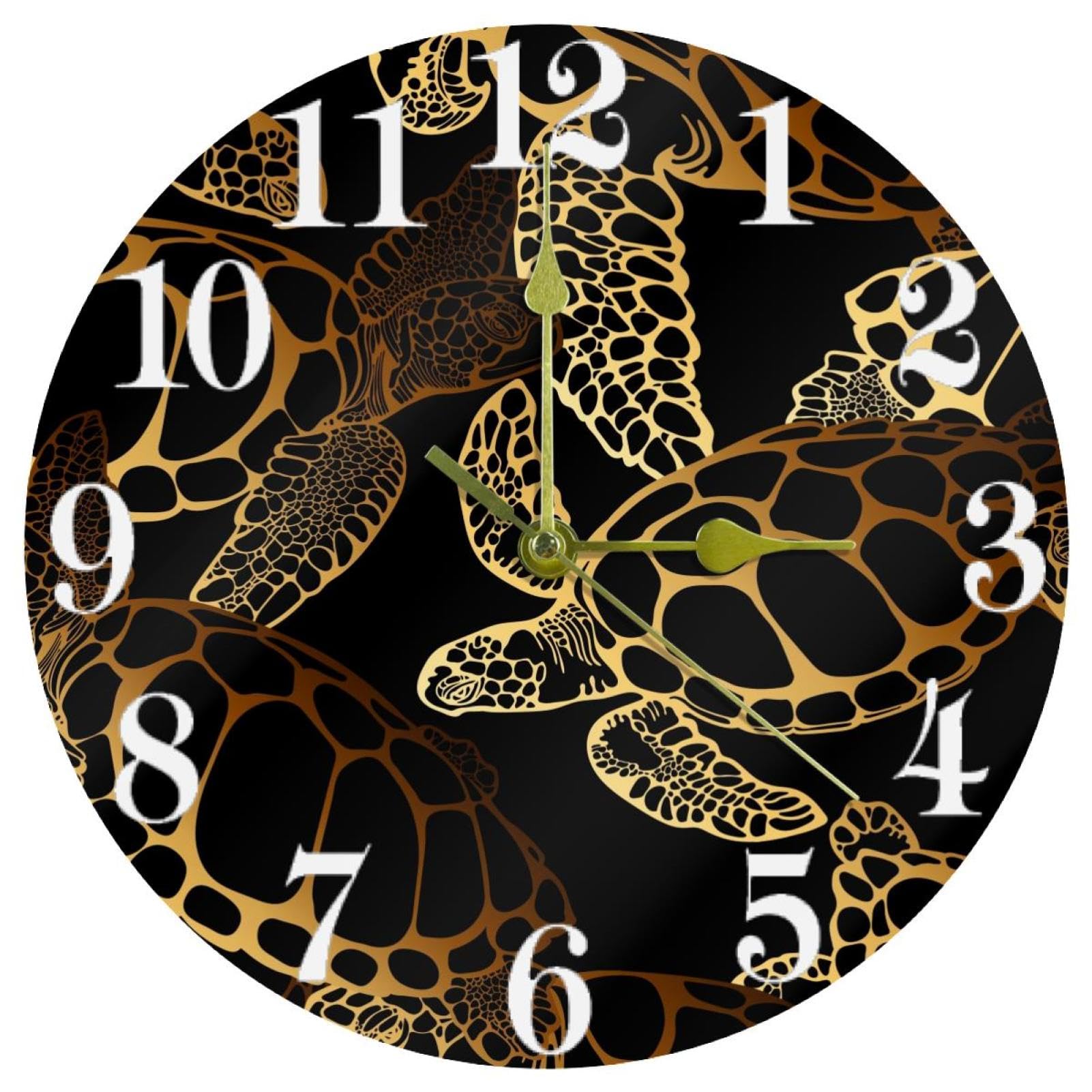 Horloge murale dorée tortue de mer pour créer une ambiance zen dans votre cuisine