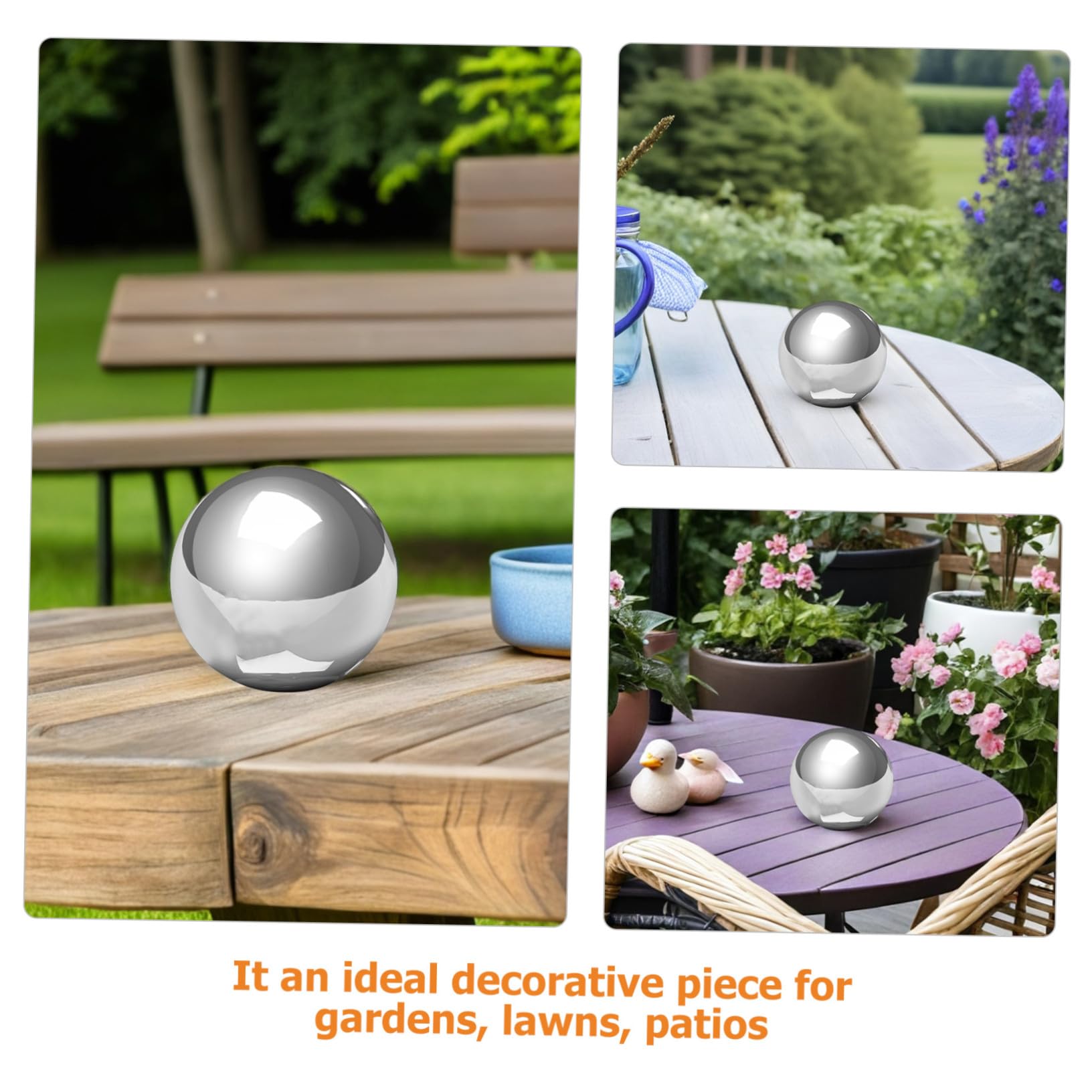 Sosoport 2 Pezzi Sfera Gazing in Acciaio Inossidabile Globo Riflettente Specchiato per Giardino Patio e Prato Sfera Decorativa Lucidata per Esterni
