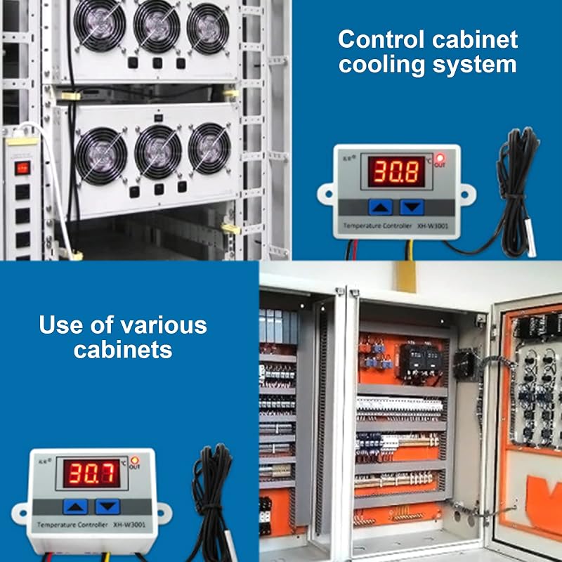 RUIZHI XH-W3001 Digitális Hőmérséklet Szabályozó 12V 120W LCD Kijelzővel Vízálló Szondával Termosztát Kapcsoló