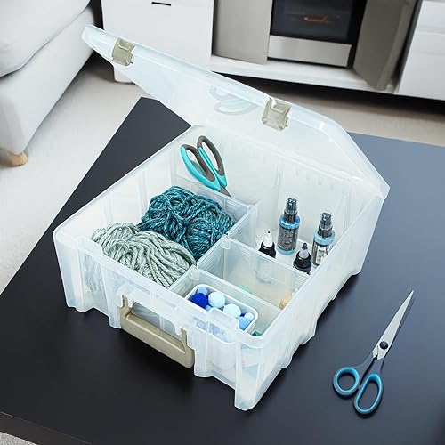 Miniatura 5 de ArtBin 6990SO Super Satchel Caja de doble profundidad con 8 compartimentos extraíbles - Almacenamiento de arte con cierre inteligente para