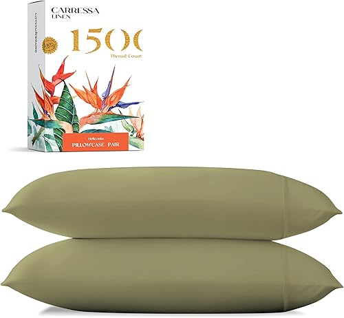 Miniatura 17 de Carressa Linen Juego de Sábanas de Algodón Egipcio 100% Tamaño King - Sábanas de Algodón Egipcio de Lujo de 1500 Hilos Tamaño King, Bolsillo