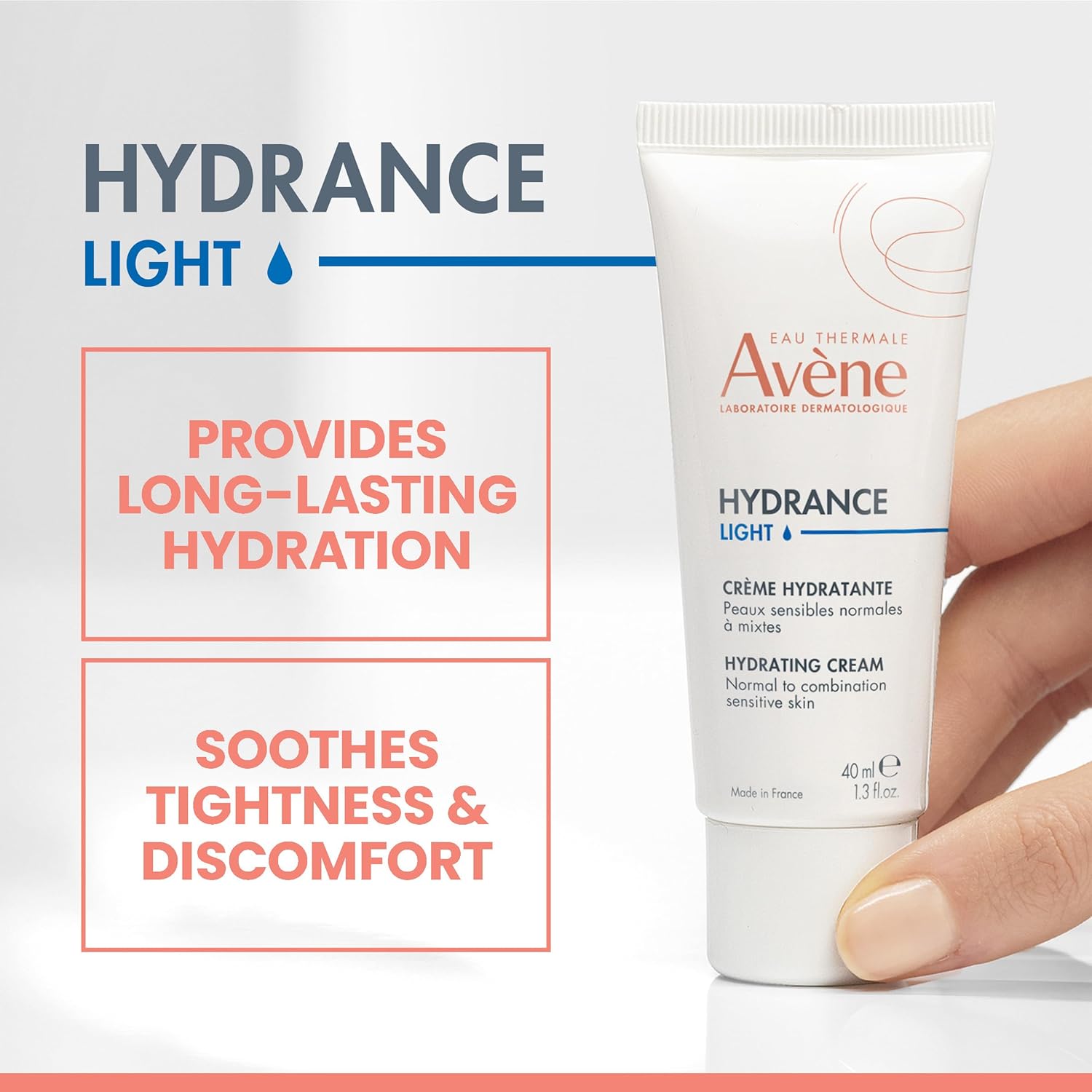 Avène Hydrance LIGHT Hydrating Emulsion, Daily Face Moisturizer Cream, Non-Comedogenic, 1.3 Oz - Image 2
