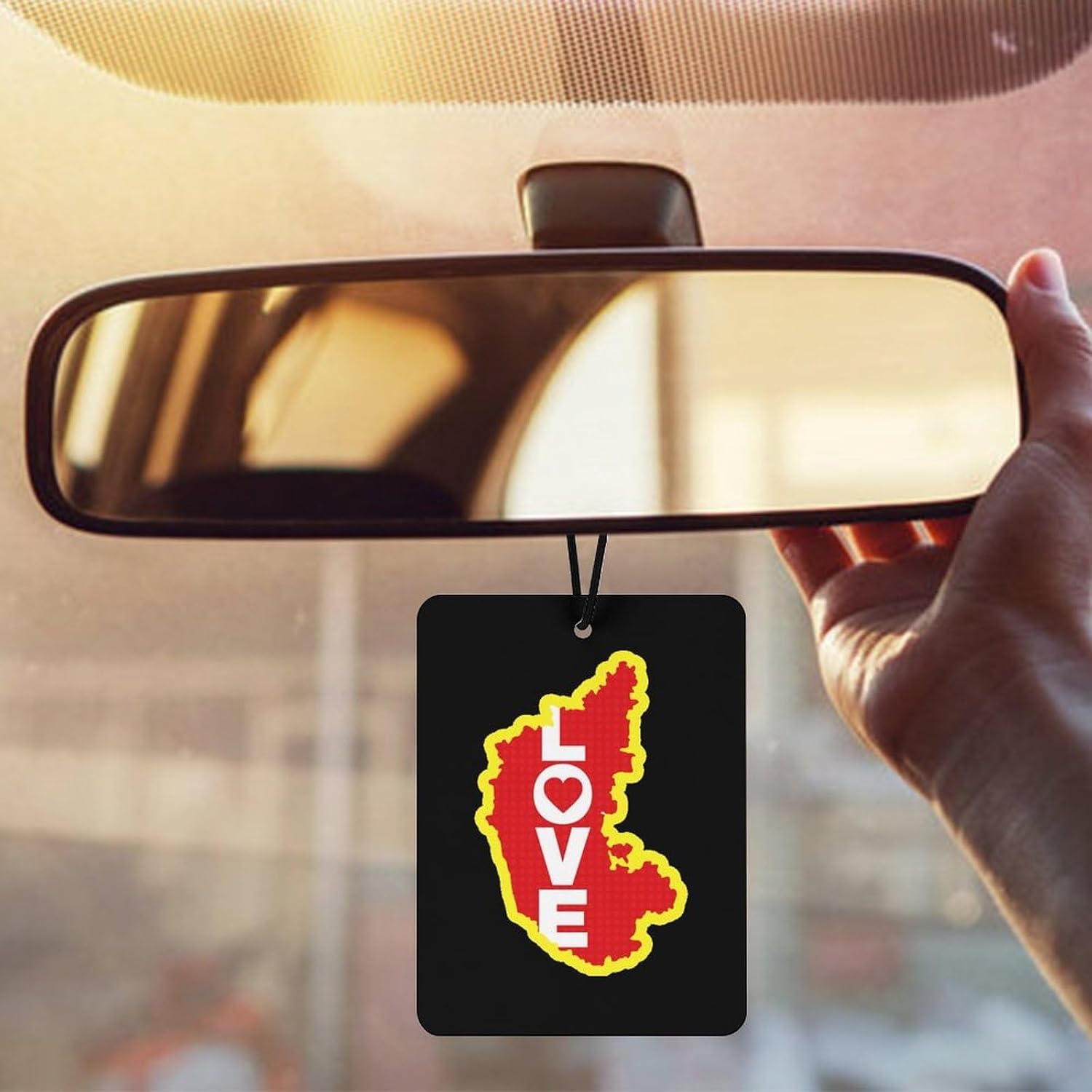 Karnataka Map Love Car Air Freshener Hanging Car Scent Cards Decor Interior Accessories