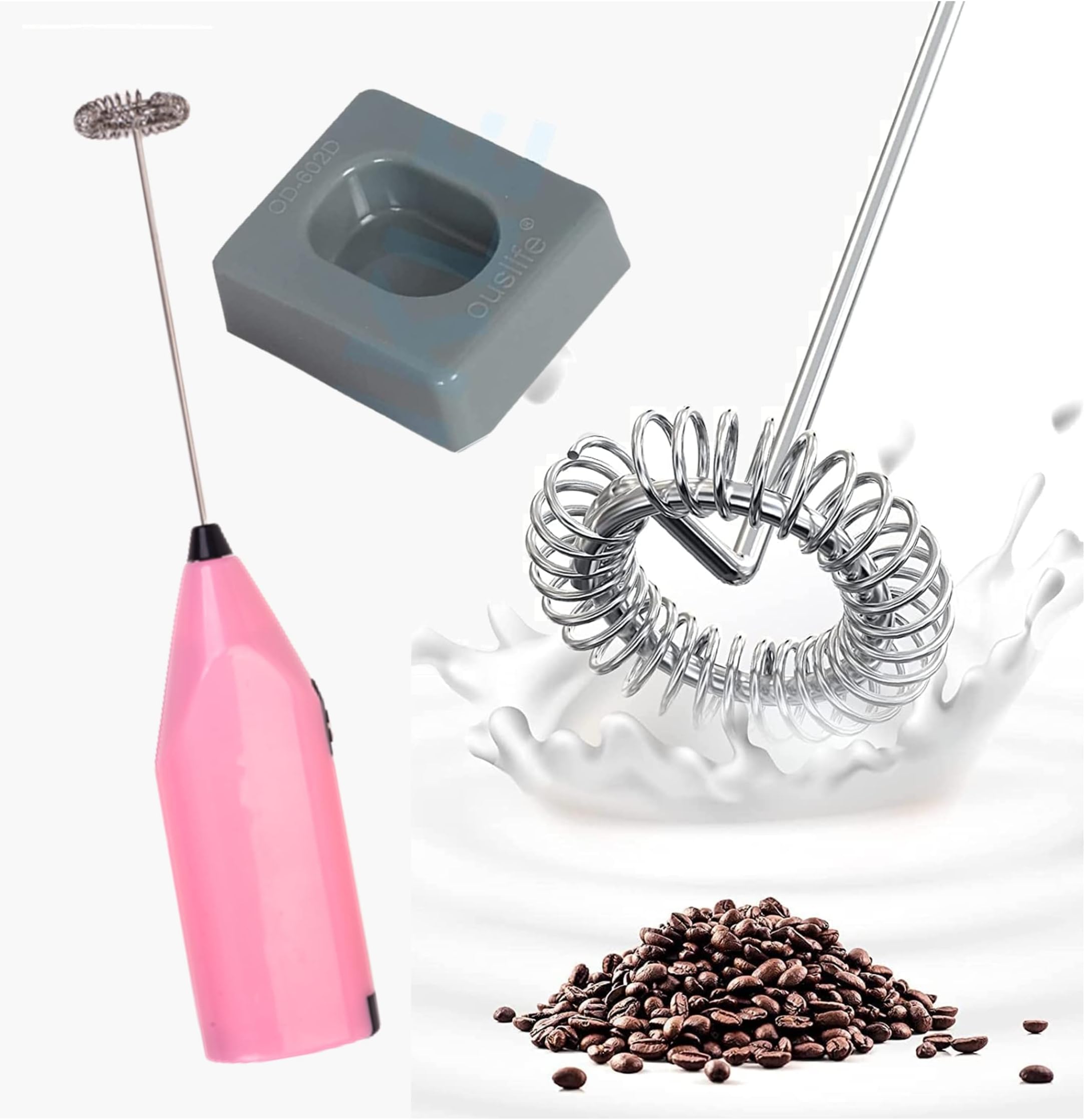 QSHIXLE Electric Handheld Milk Wand Mixer Frother for Latte Coffee Hot Milk, Milk Frother for Coffee, Egg Beater, Hand Blender, Coffee Beaterr (Standard)