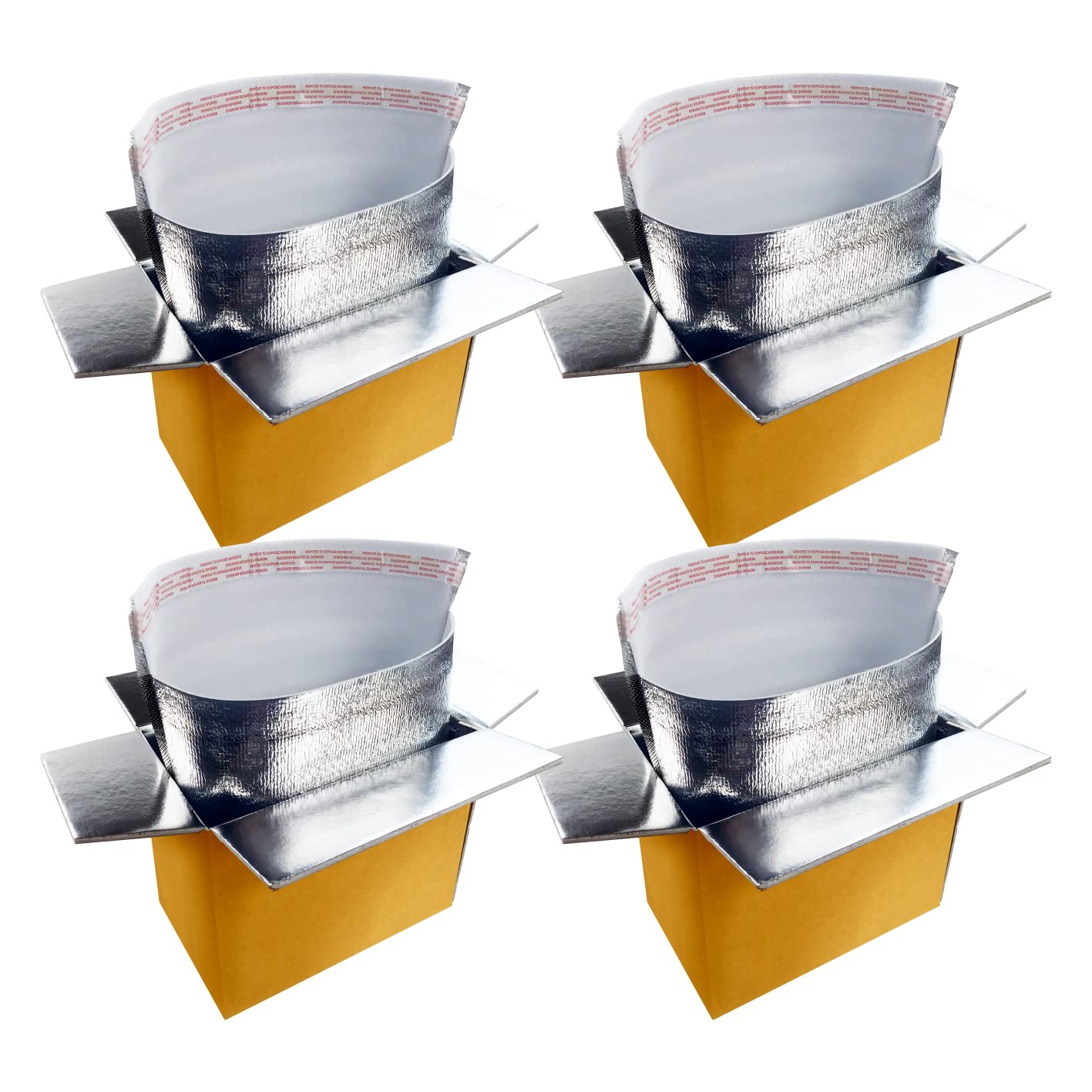 Double Insulated Shipping Box with Aluminum Foil Liner - Cold Shipping Box for Frozen Food - Insulated Cooler Box for Shipping, Mailing (Large Size 16"X 8"X 8" - 4 Packs)