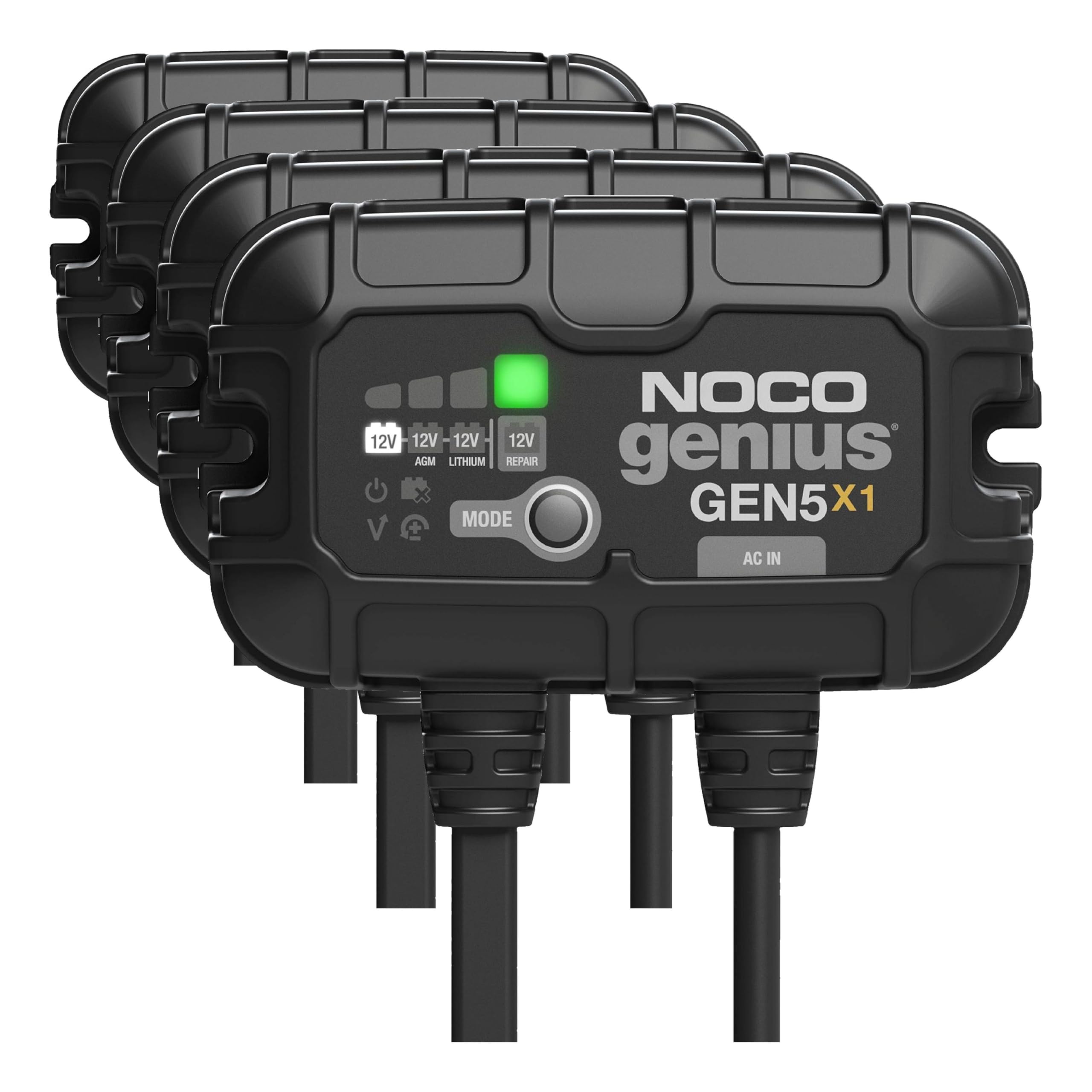 NOCO Genius GEN5X1: 1-Bank,5A Onboard Battery Charger - 5A Per Bank,12V Waterproof Marine Charger with Overcharge Protection &amp; Temperature Compensation – for Lead-Acid &amp; Lithium Batteries,(Pack of 4)