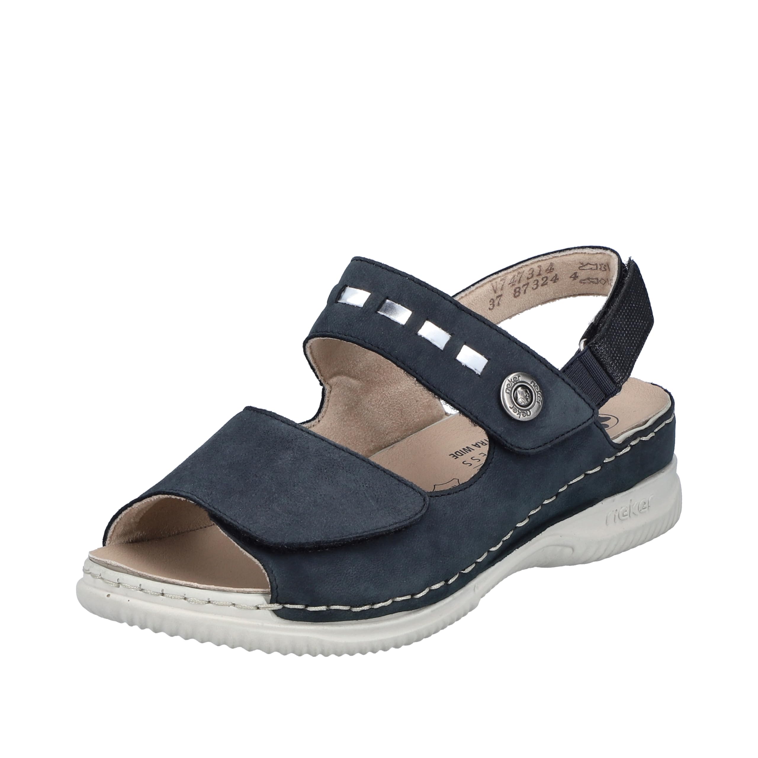Rieker Women's V7473 Sandals, blue, 3.5 UK