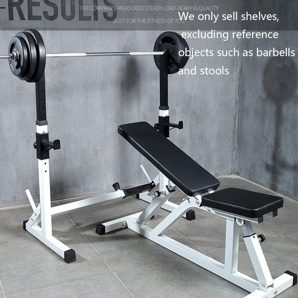 Pull-Up Bars Squat Rack Bench Press al Shelf Adjustable Bracket Home Indoor Gym Strength Training Stand Men's Fitness Barbell Rack Only Sell Shelves Squat Rack zhuang94