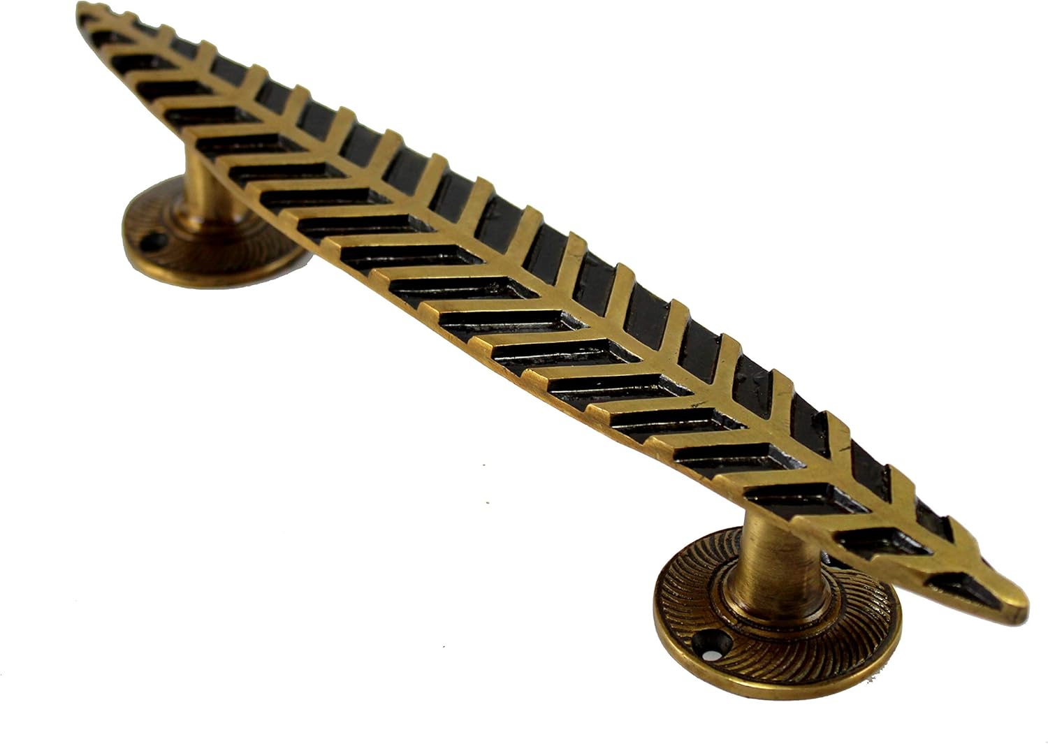 Size 1.75x 1.6 x 12 eSplanade Brass Designer Handle | Home Decor | Door Decor | Brass Door Pulls (Leaf)