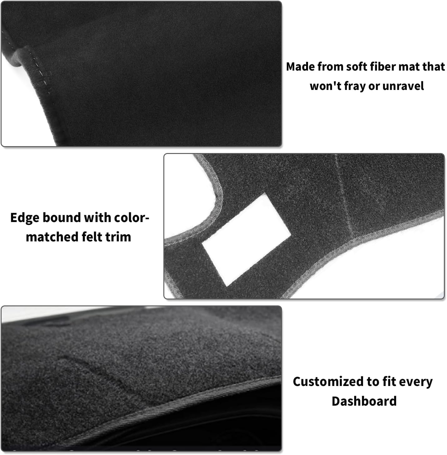 POSAID Dashboard Dash Cover Mat for 2007-2013 Chevy Avalanche Silverado 1500 LTZ, 2007-2014 Chevy Chevrolet Tahoe Suburban, 07-14 GMC Yukon Interior Dash Protecter Cover Mat, Black