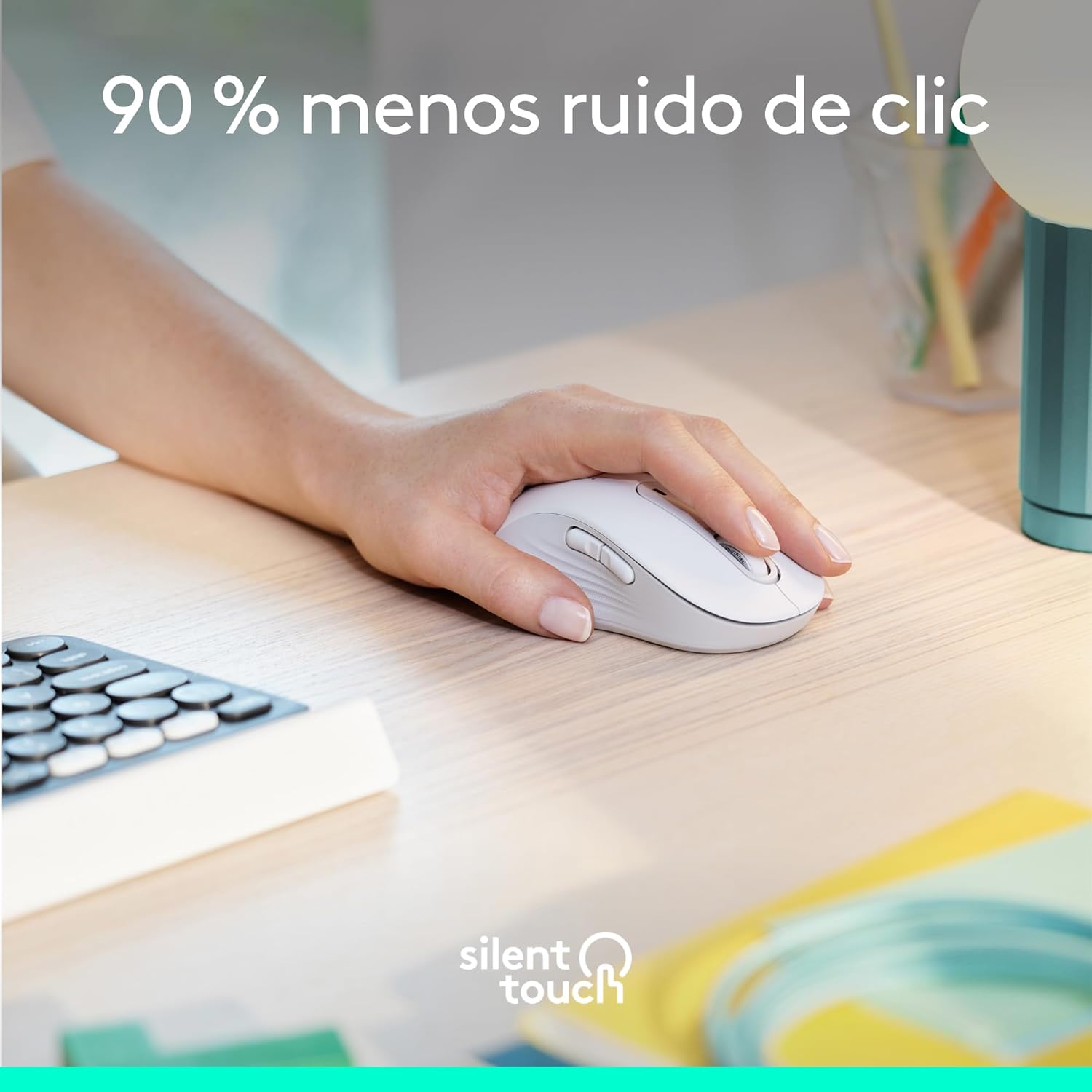 Logitech Signature M650 L Left ratón inalámbrico – para Zurdos, Manos Grandes, 2 años de Pila, clics silenciosos, Botones Personalizables, Bluetooth, PC/Mac/multidispositivo/Chromebook – Blanco 6