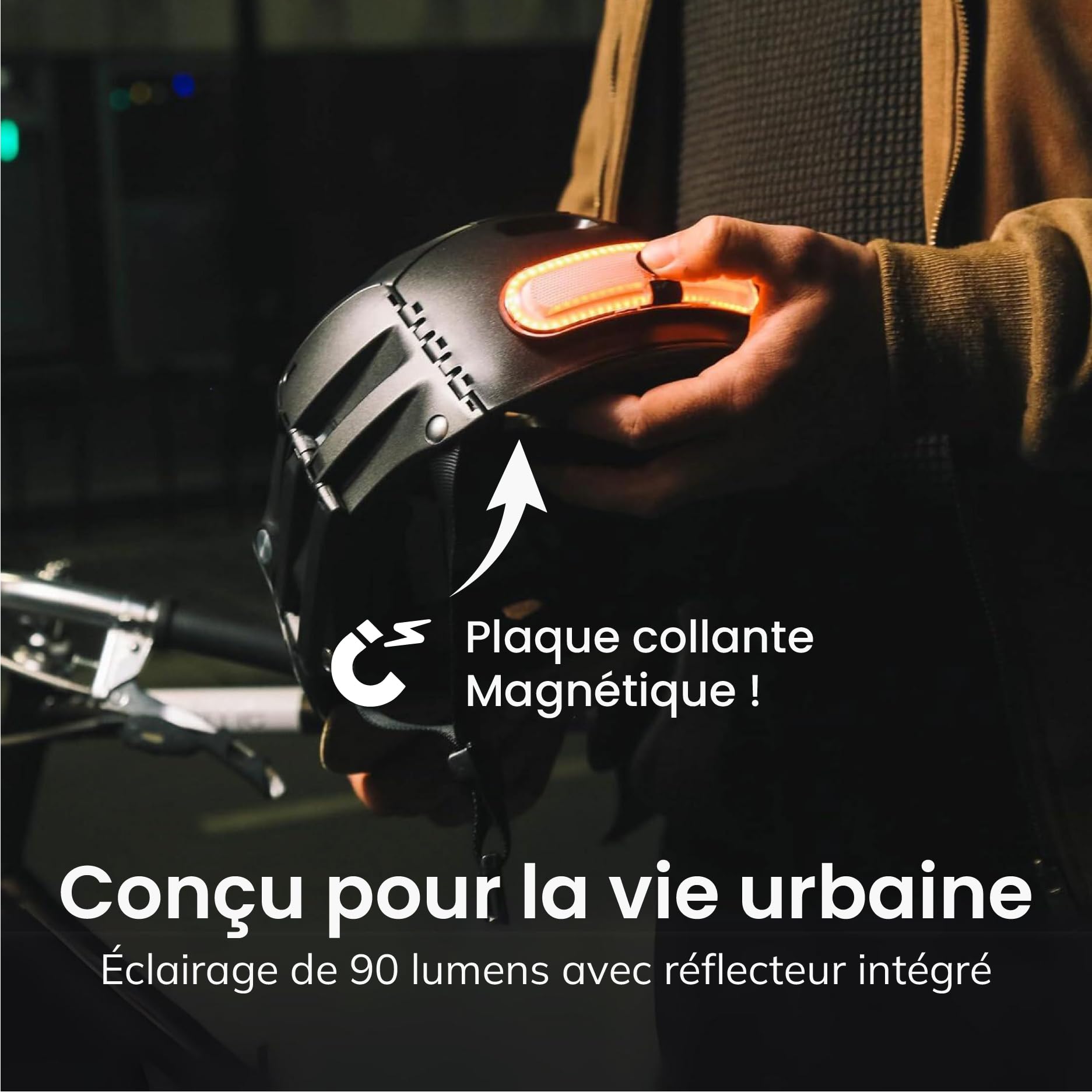 Overade Innovation Française - Éclairage Turn Pour Casque Vélo Et Trottinette, Rouge Avec Clignotants Droit-Gauche, Télécommande Oximote Incluse, Fonction Feu Stop En Option.