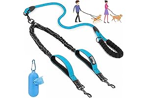 IYoShop Dual Dog Leash 360° Swivel, No-Tangle Double Dog Leash for Small...