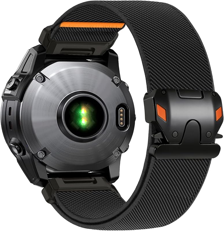Banda elástica de nailon de 26 mm para Garmin Fenix ​​8 51 mm/6x/5x/7x Band, tela suave con hebilla de paracaídas estilo Mecha Bandas de reloj inteligente para Garmin Fenix ​​5X Plus/6X Pro/3/3 HR/Descent MK1/Mk2/Mk2S/Enduro