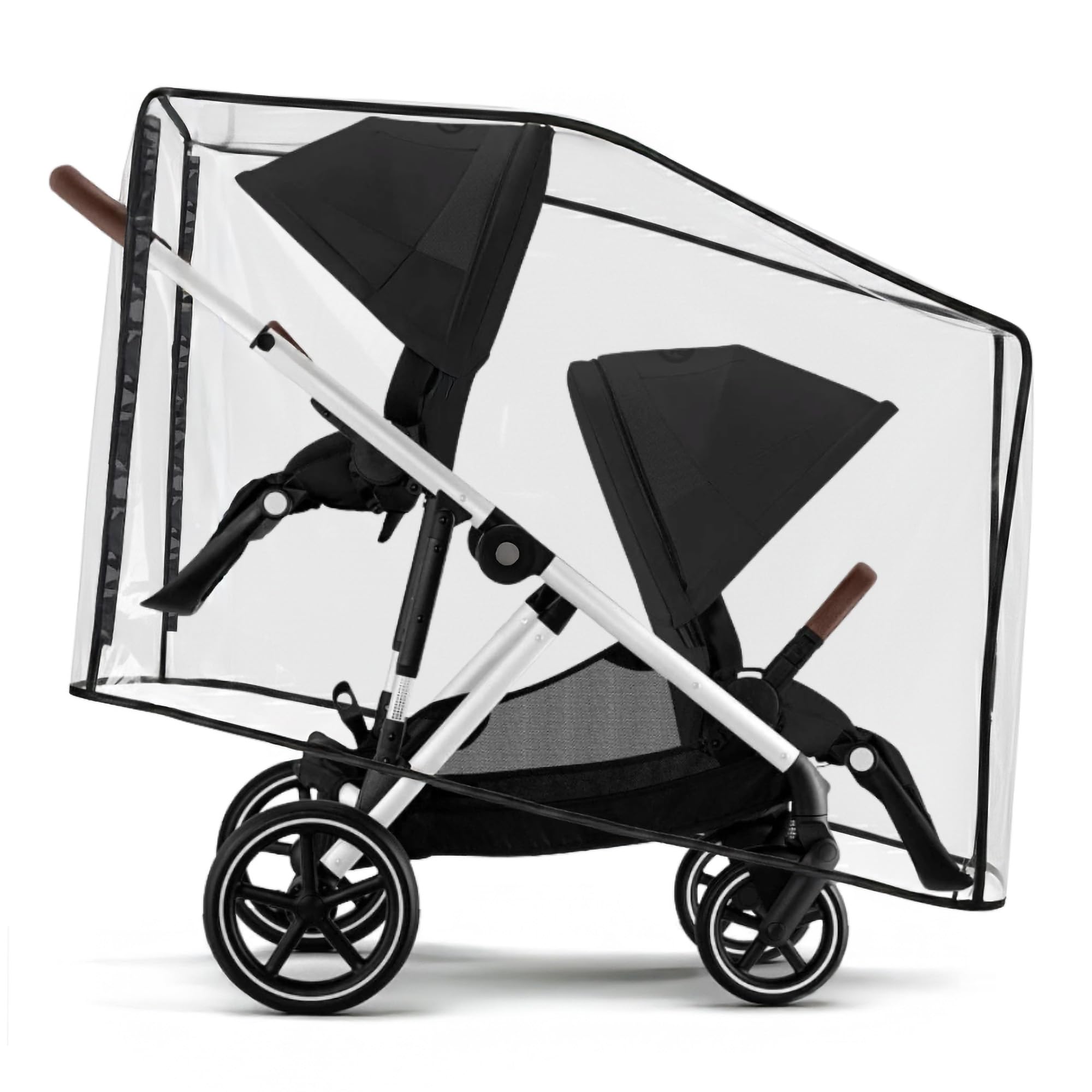 Sasha S - Parapioggia per passeggino doppio Cybex Gazelle S, Gazelle S 2 ed e-Gazelle S, doppio strato di protezione dalle intemperie di Sasha S