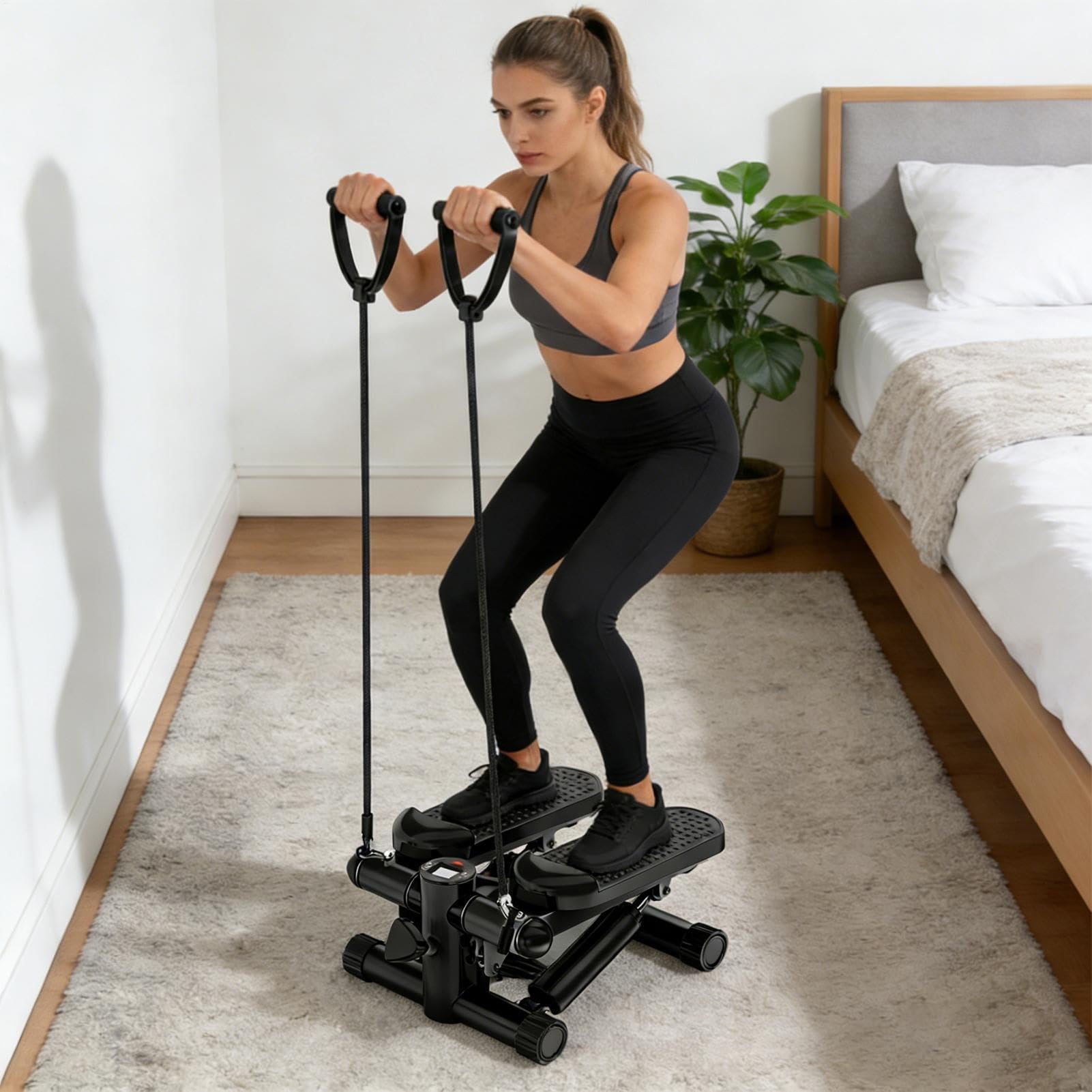 Stepper per esercizi a casa con display LCD, regolabile, portatile e | Attrezzature per il Fitness Steps per Yoga Palestra Ufficio Appartamento Allenamento al Pavimento Interno