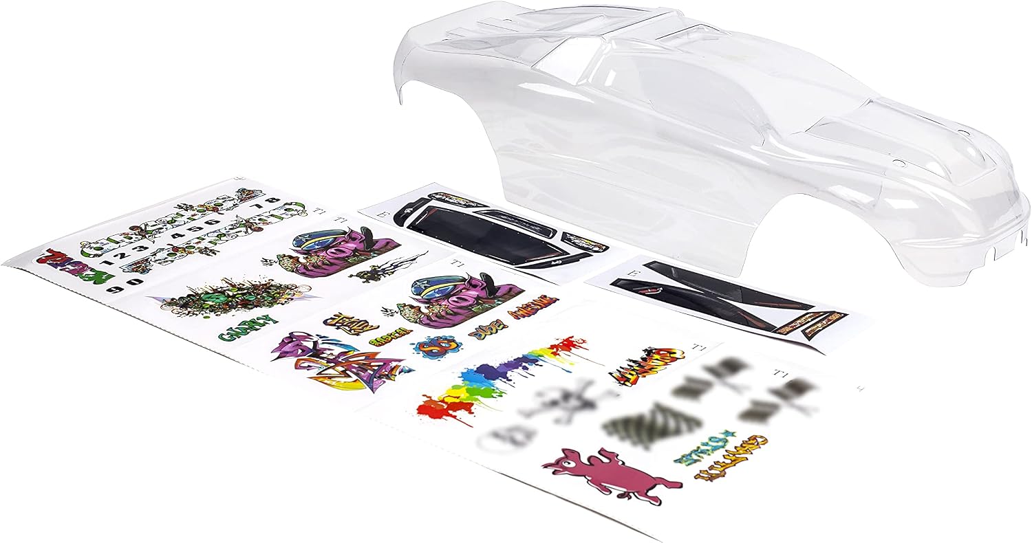 SummitLink Custom Body Clear Unpainted with Stickers Compatible for E-Revo 1/10 Scale RC Car or Truck (Truck not Included) ER-C-01