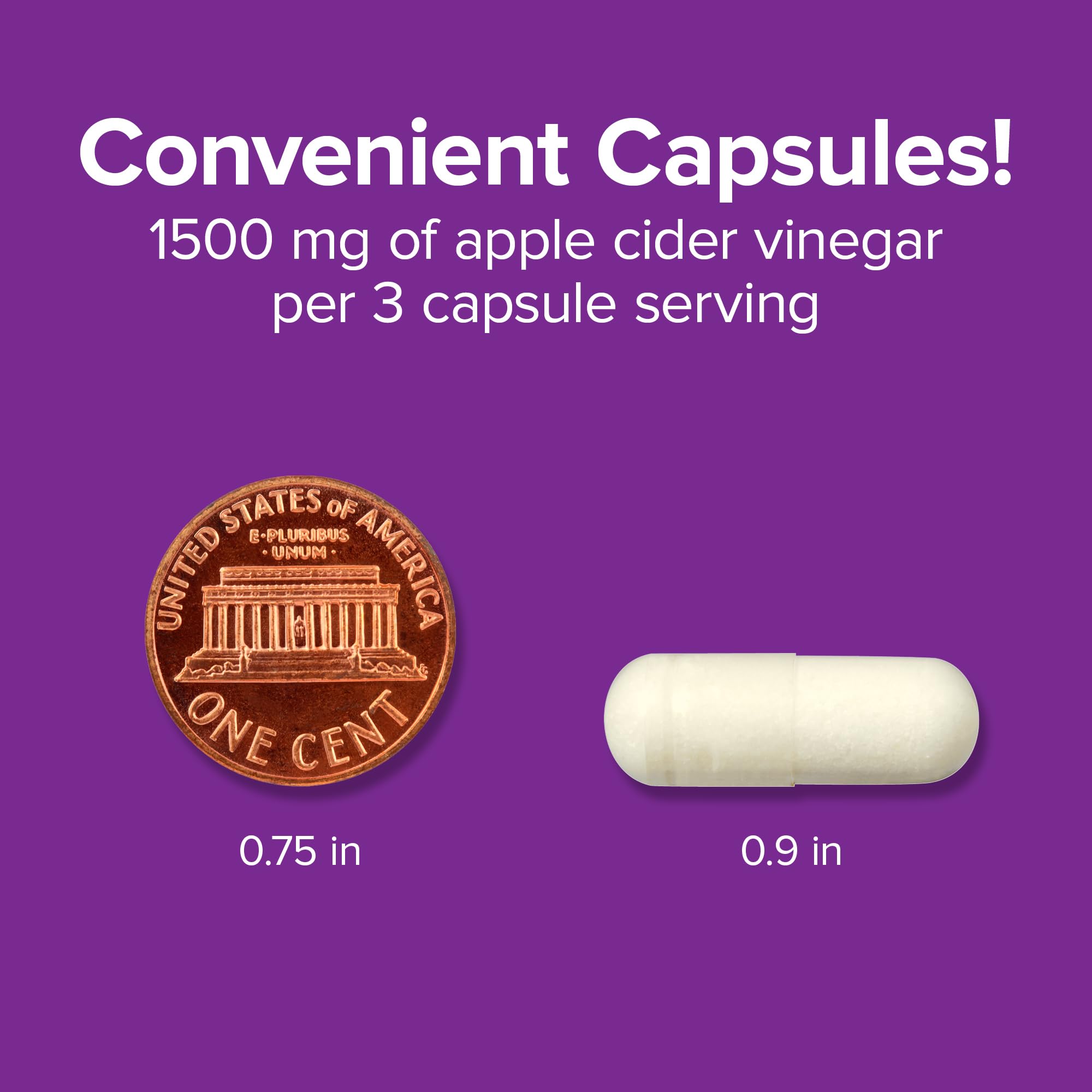 Webber Naturals Apple Cider Vinegar Capsules 1500mg, 240 Capsules — Amazon image 7