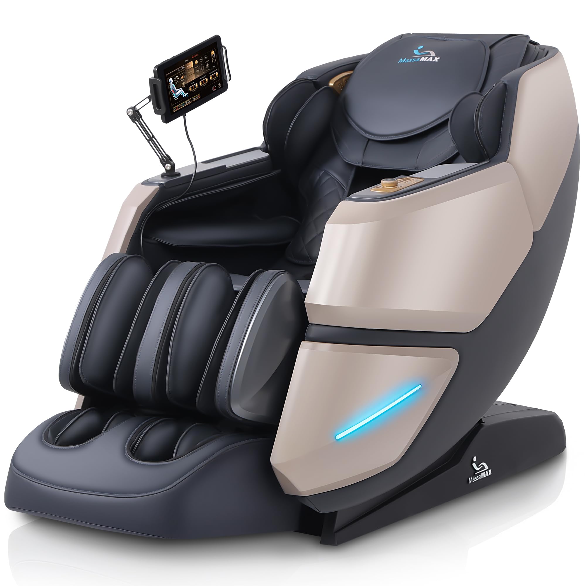 MassaMAX MT339 4D Massage Chair, Full Body Recliner with Auto Footrest, Zero Gravity, OTA Cloud Tech, SL Track, Deep Yoga Stretch, 27 Modes, APP, AI Control, and Heating (Magic Black)