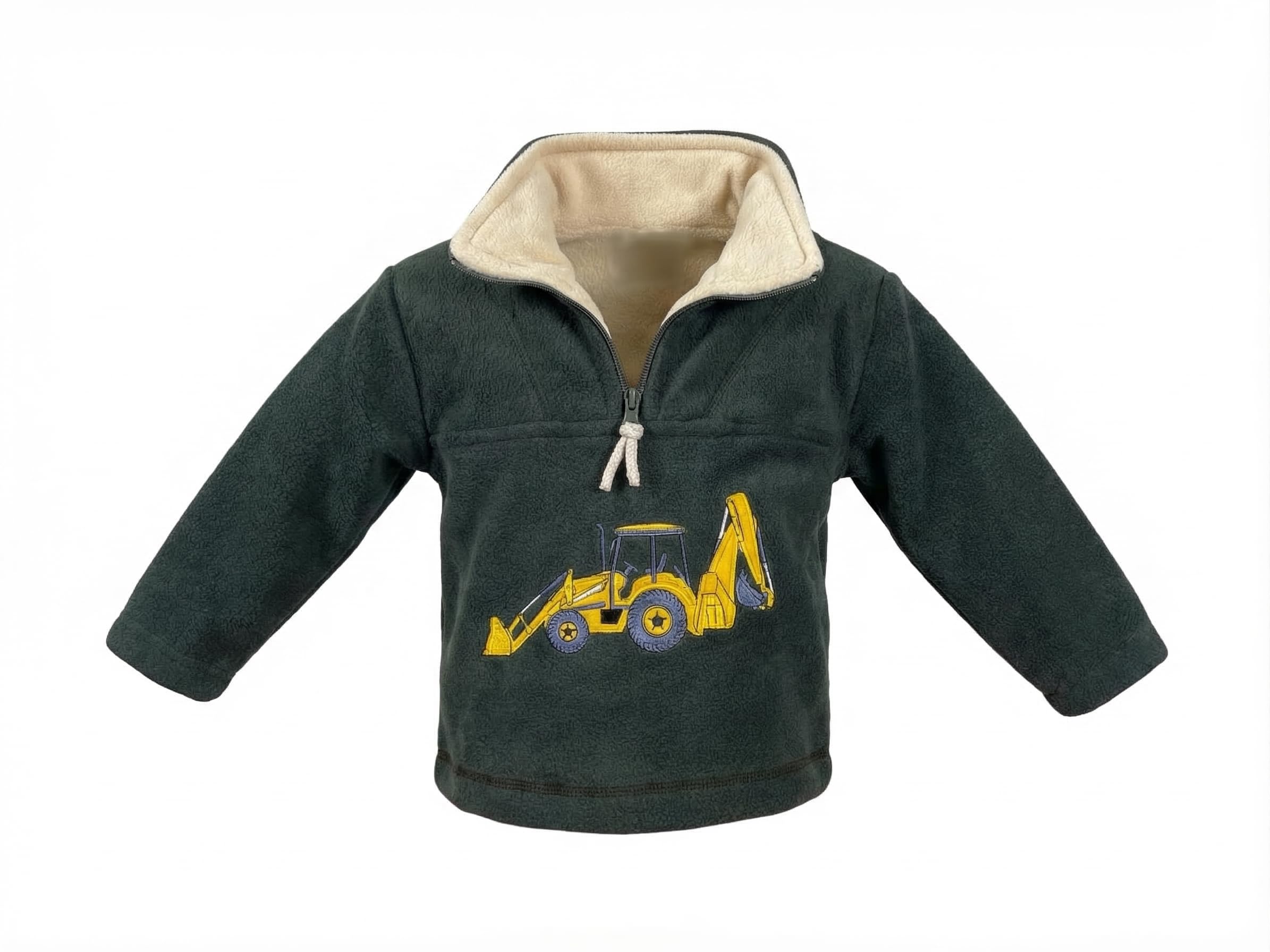 shire classics childrens quater zip fleece with embroided digger ages 1-10 years (as8, age, 2_years, 3_years, regular) Green
