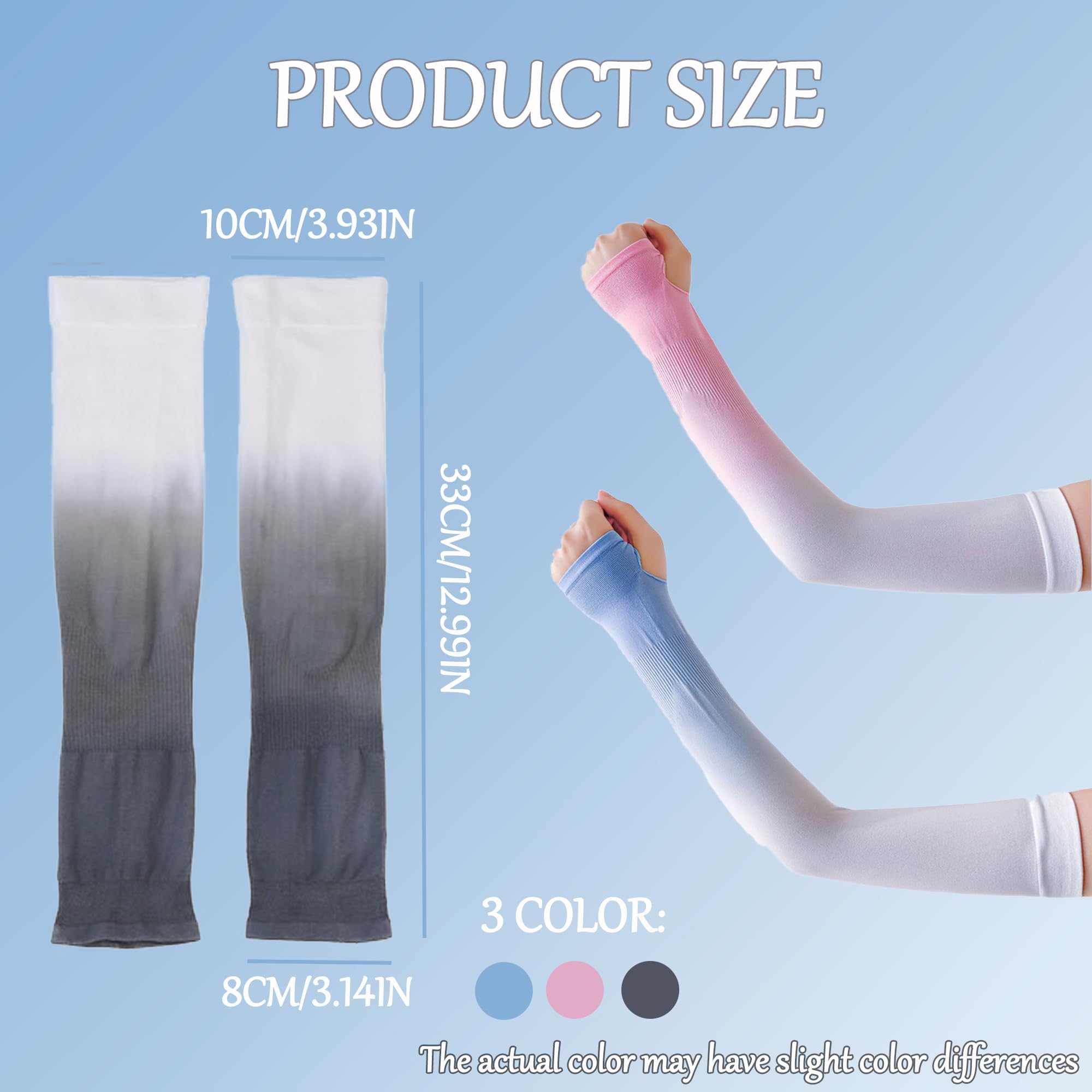 Ltsbaed Eté Manchettes de Bras Anti-UV, 3 Paires Respirant Soleil Bras Manches avec Trou du Pouce Manchette Bras, Antidérapant Unisexe Refroidissement Bras de Sport pour Cyclisme Gaming Pêche Golf Ltsbaed Eté Manchettes de Bras Anti-UV, 3 Paires Respirant Soleil Bras Manches avec Trou du Pouce Manchette Bras, Antidérapant Unisexe Refroidissement Bras de Sport pour Cyclisme Gaming Pêche Golf