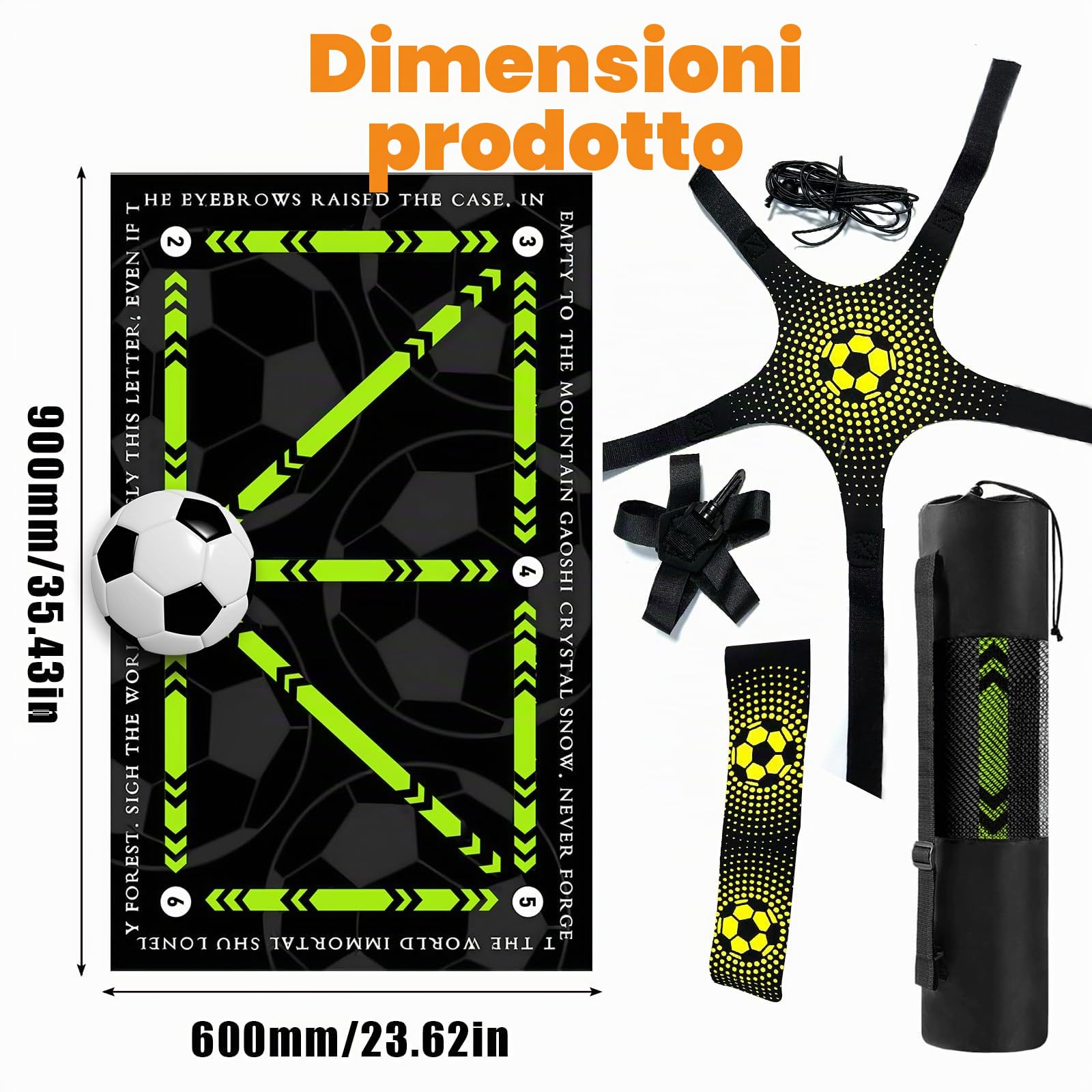 Tappetino da Allenamento per Calcio Kit Allenamento Calcio Trainer da Calcio Cintura da Allenamento Tappetino da Calcio Antiscivolo Accessori Allenamento Calcio per Allenamento Calcio (verde)